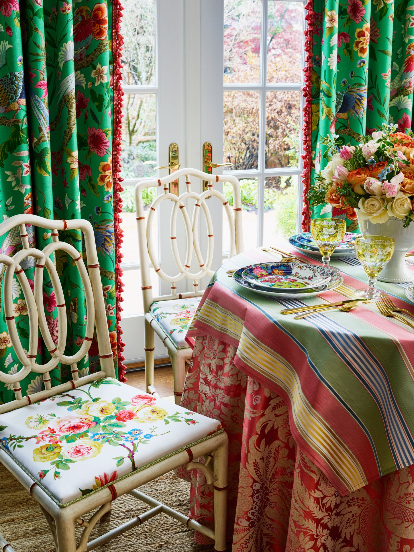 SCALAMANDRE CHARLOTTE STRIPE FABRIC PERENNIAL - ND 00046130 NEW SKU # ND61300004