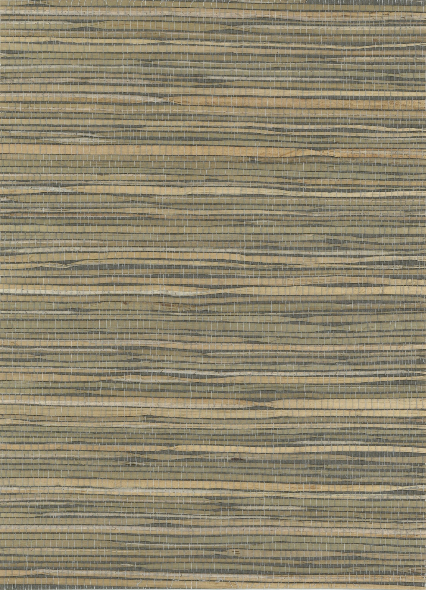 Natural woven bamboo mat with tan and gray stripes; rustic coastal decor.