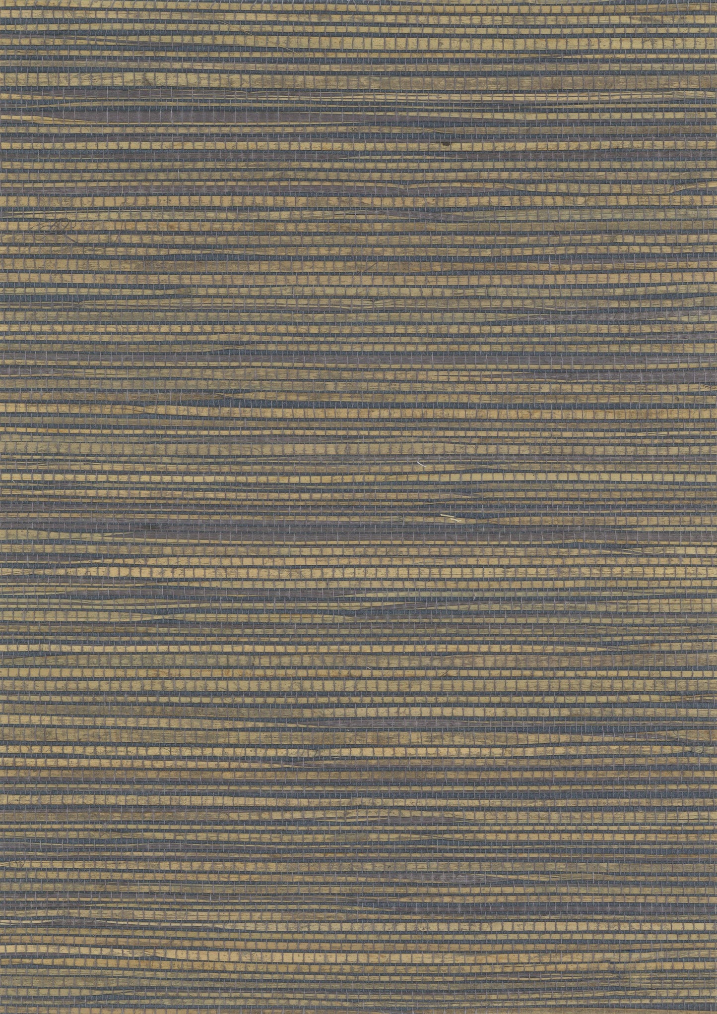 Textured woven fabric with beige and navy horizontal stripes, ribbon-like pattern for upholstery or curtains