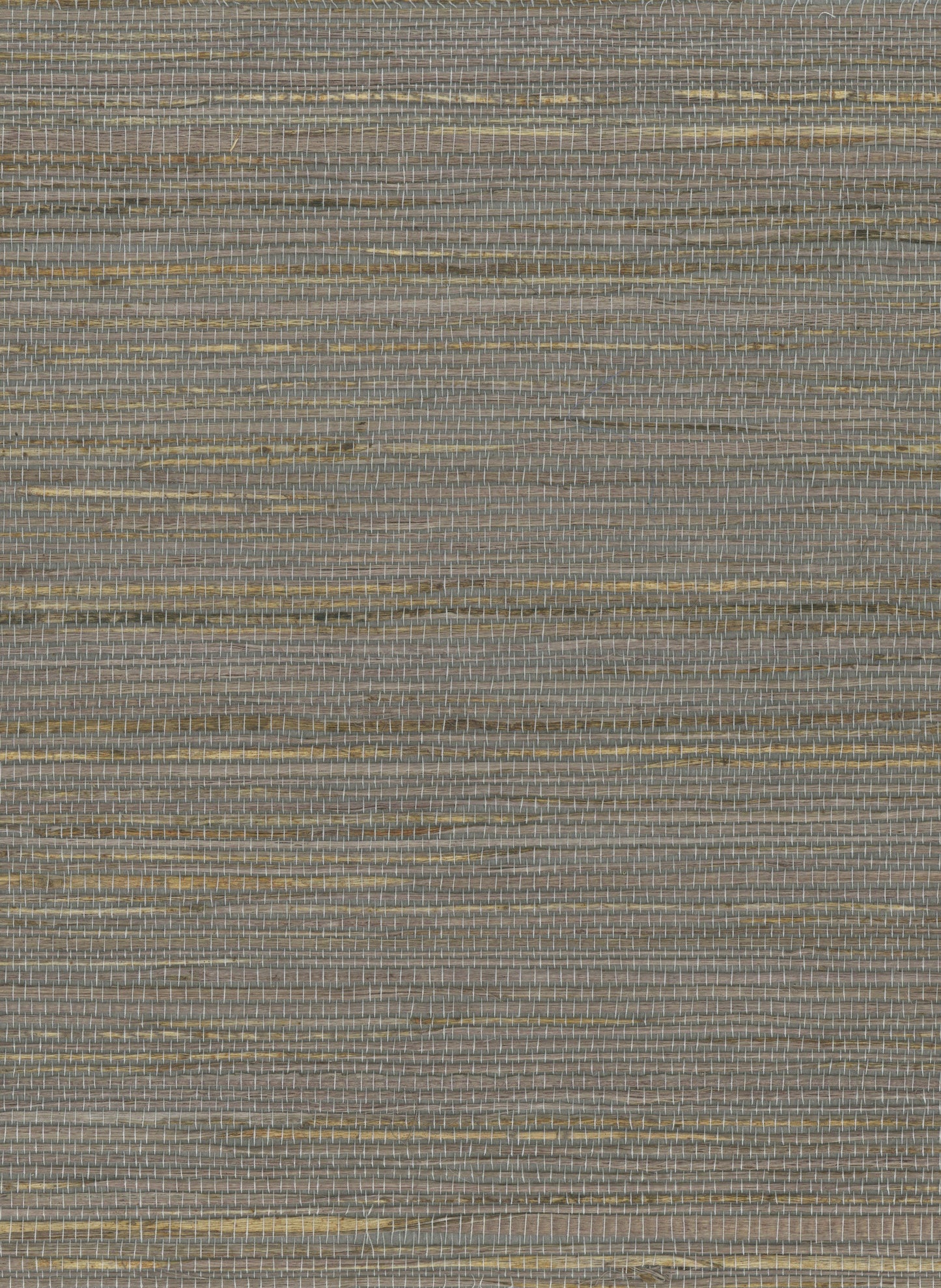 Woven rug in taupe-grey with subtle metallic gold stripes and a textured surface.