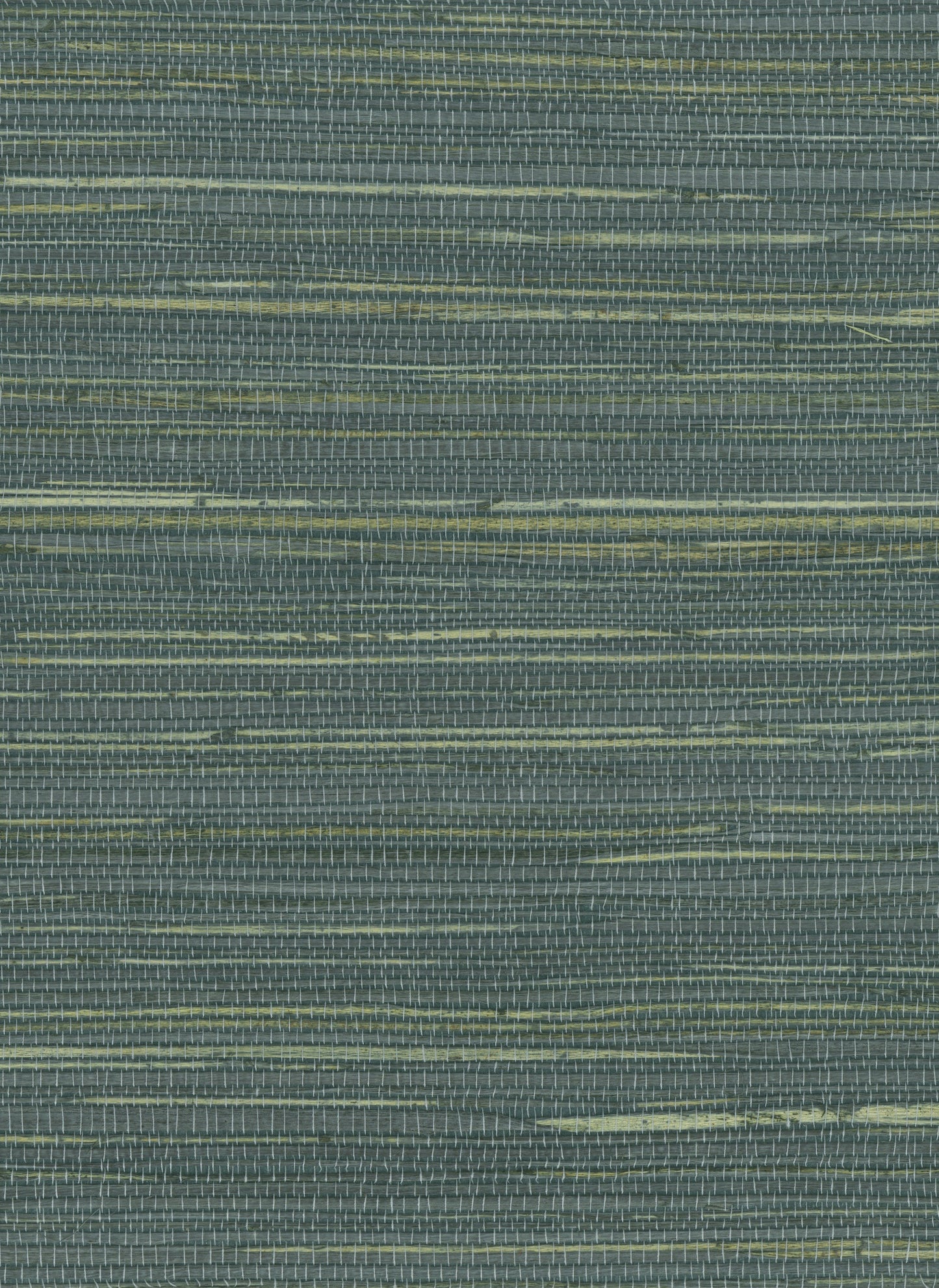 Teal-blue woven fabric with slender lime-green stripes & textured weave, ideal for upholstery or rug.
