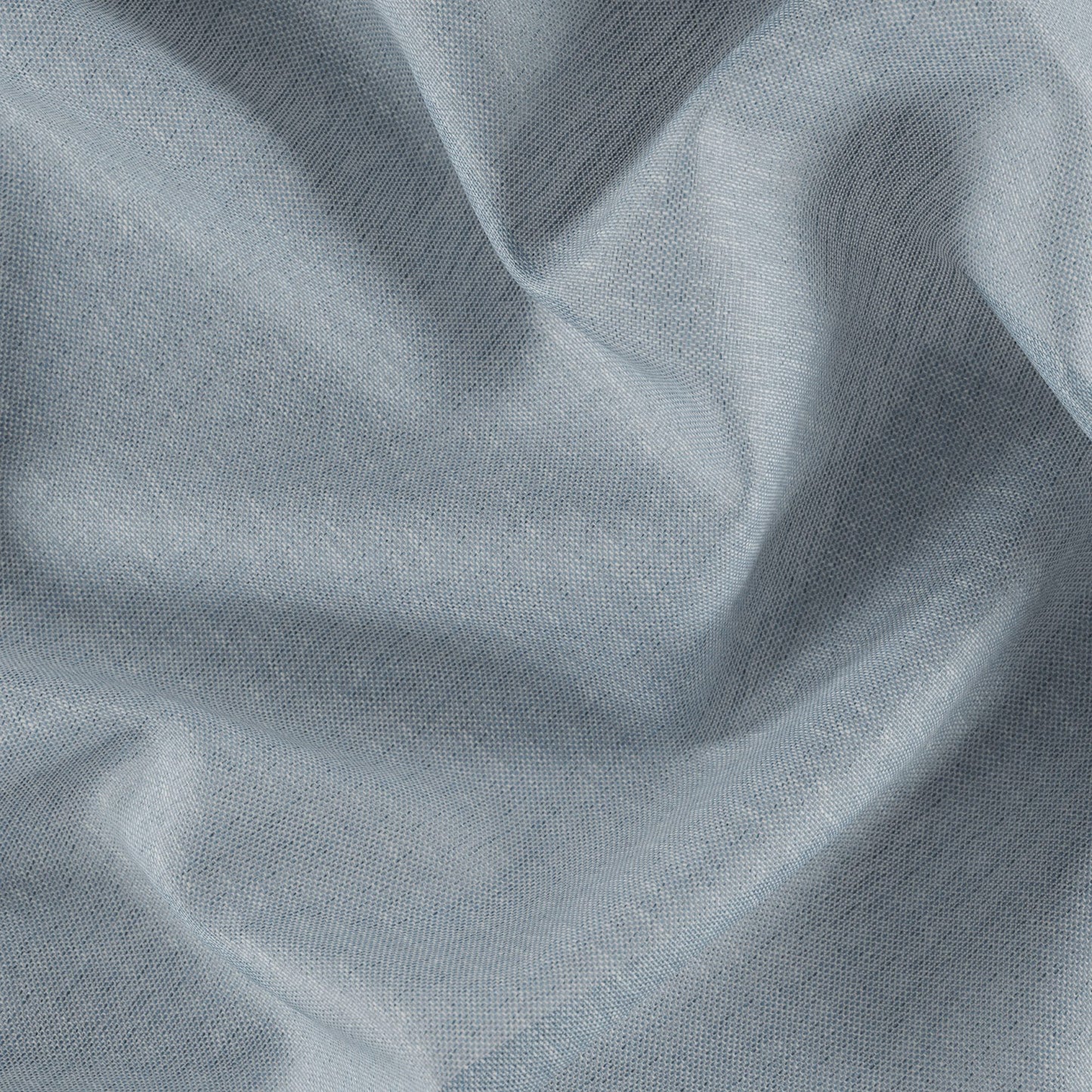 Light blue fabric with soft wrinkles and fine weave, linen-like draped texture.