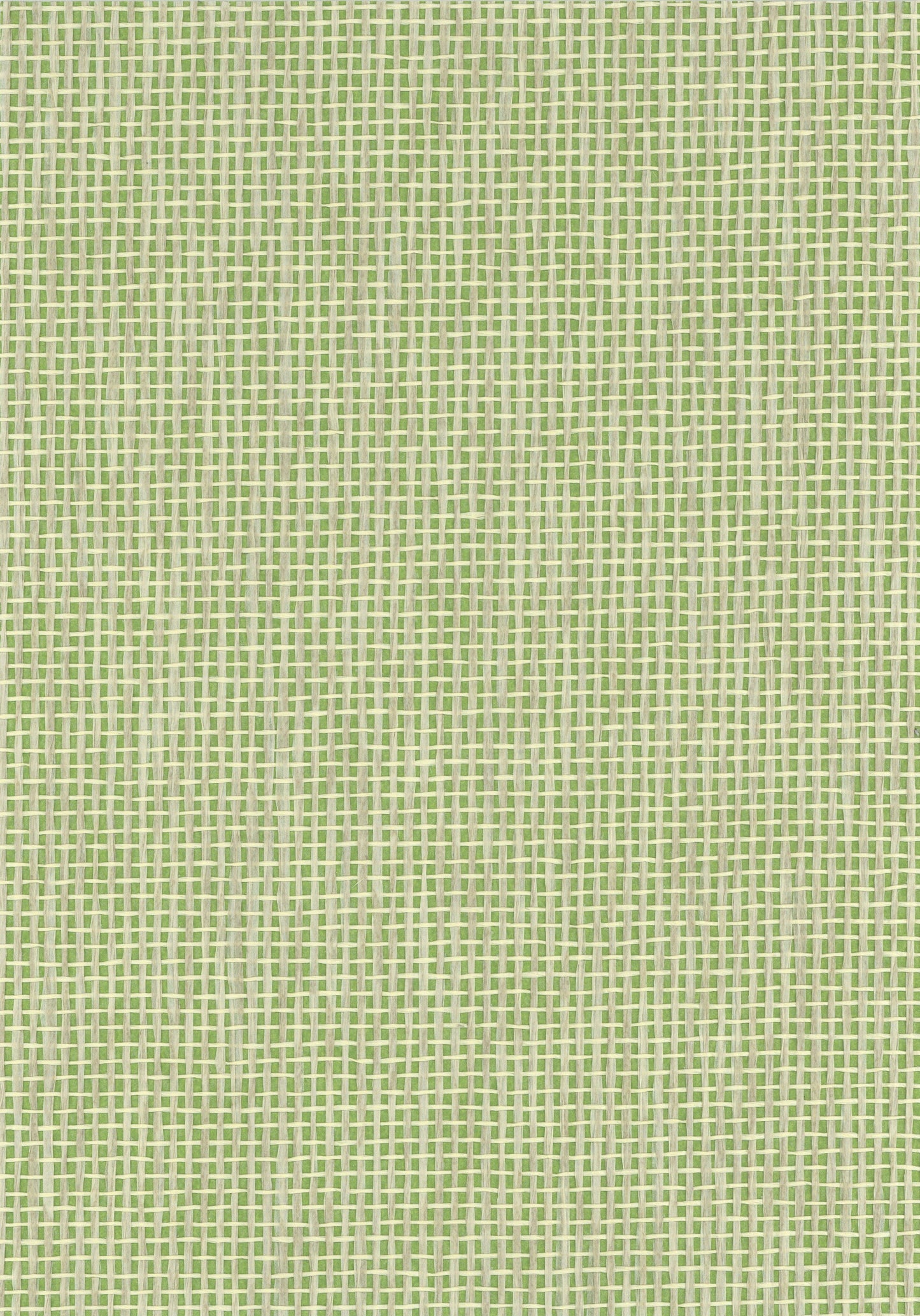 Lime-green woven fabric with pale white grid & subtle square lattice texture.
