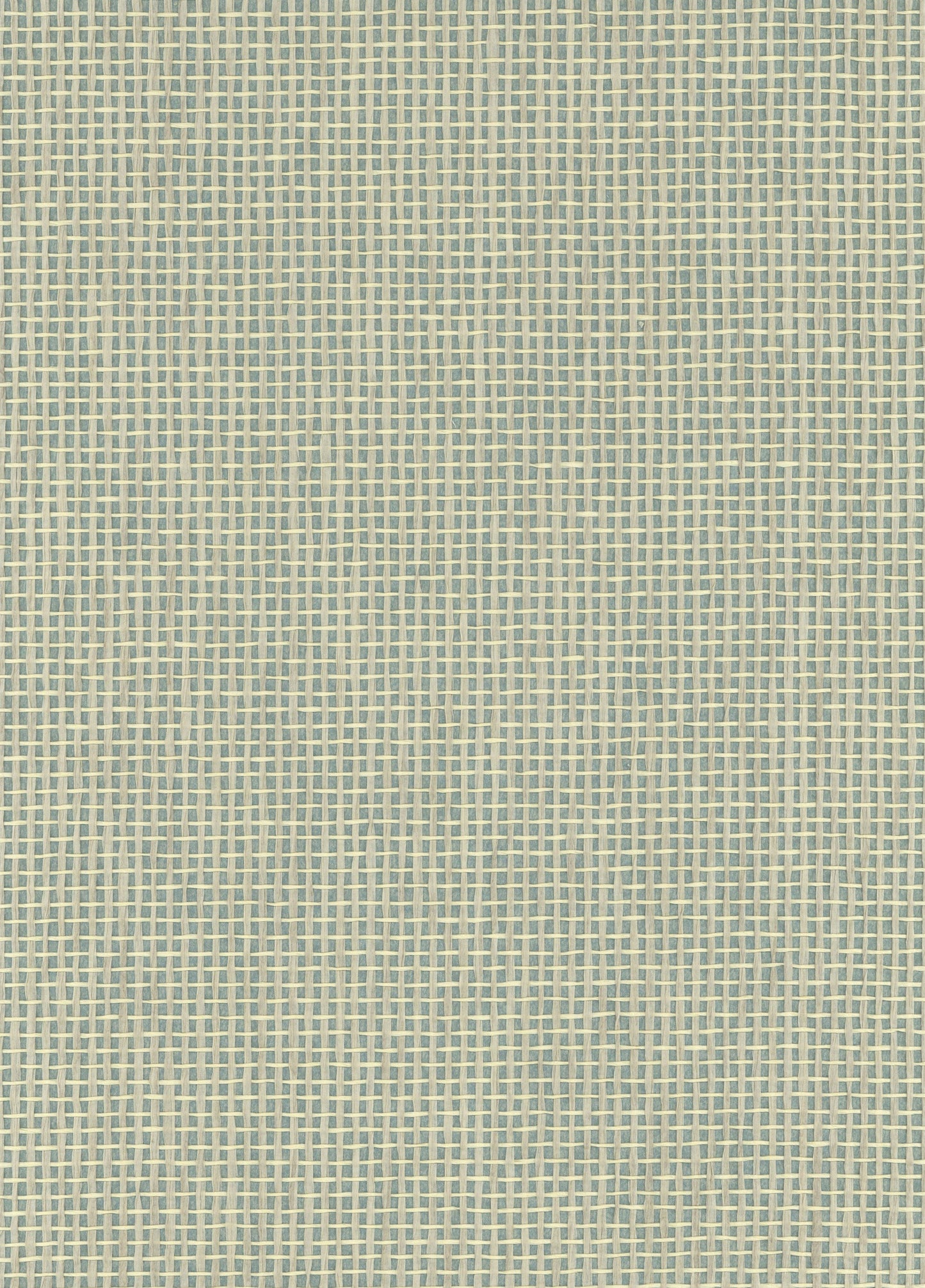 Beige and pale blue woven fabric with a fine grid pattern; soft upholstery or home decor textile