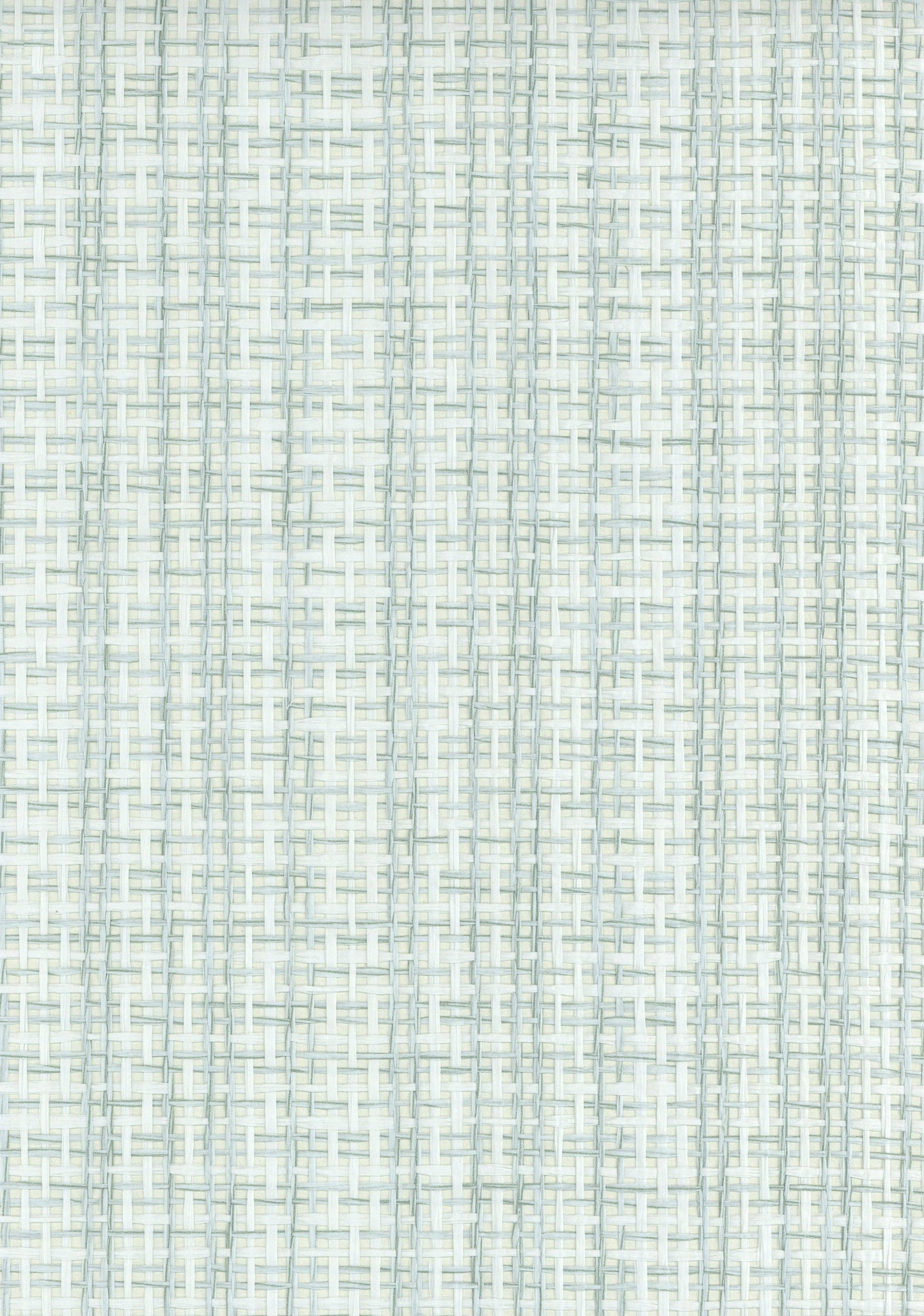 Close-up of pale blue-gray woven fabric with a subtle crosshatched grid pattern.