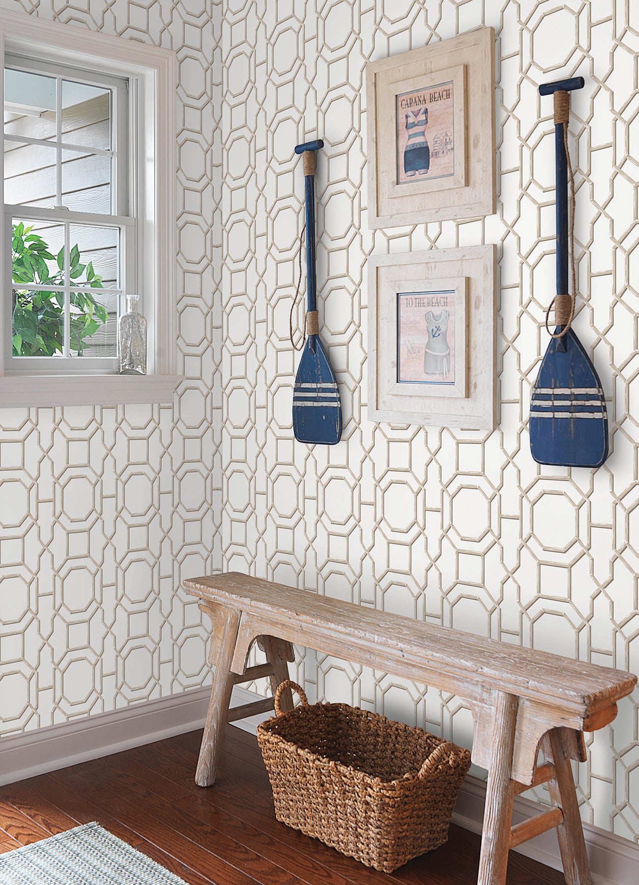 York Wallcoverings NuWallpaper Sanya Sand Peel and Stick Wallpaper Graphics Nautical Sand Current Peel & Stick - NUS6504