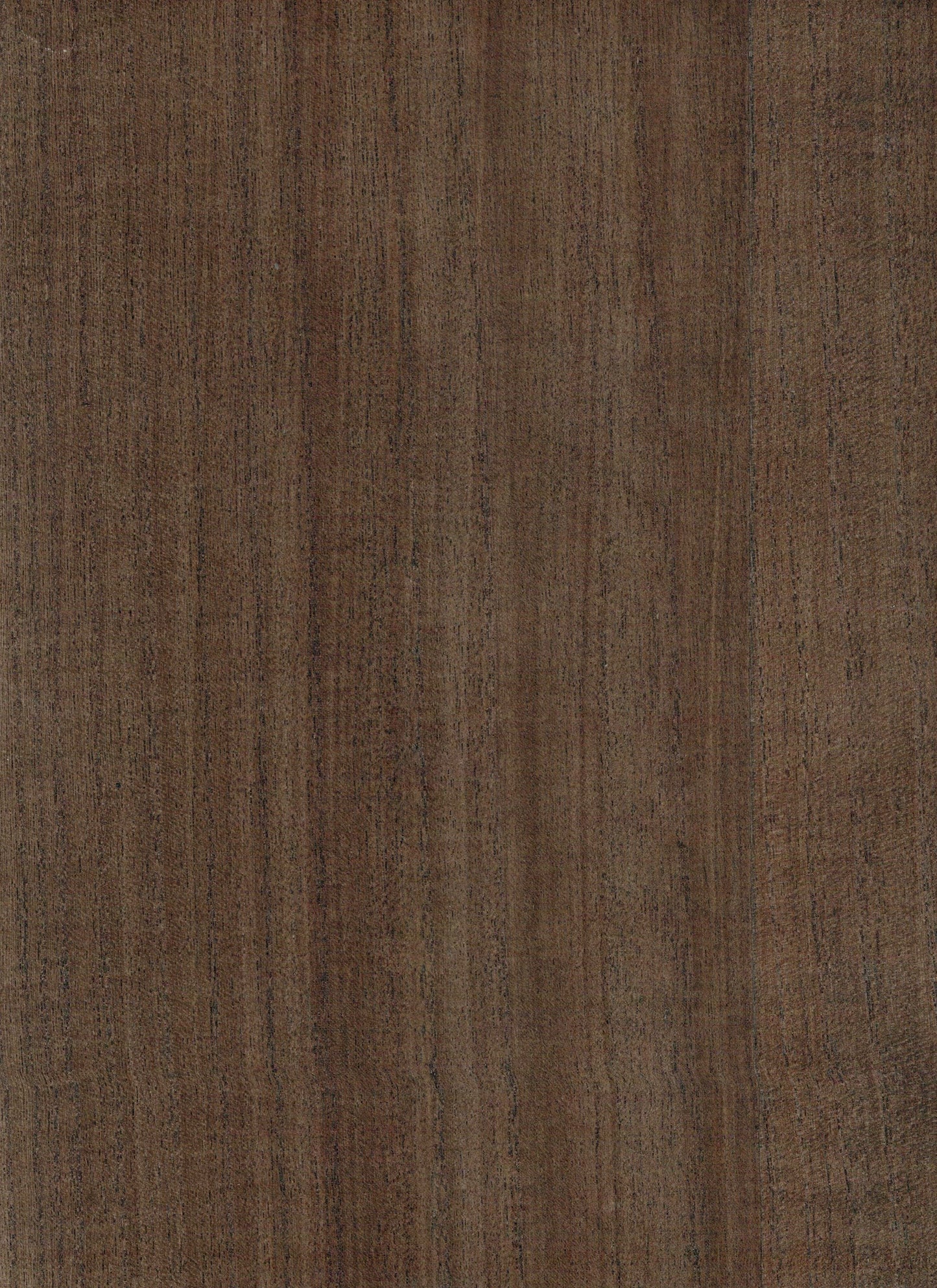 Dark brown wood veneer swatch with vertical grain and warm, natural finish.