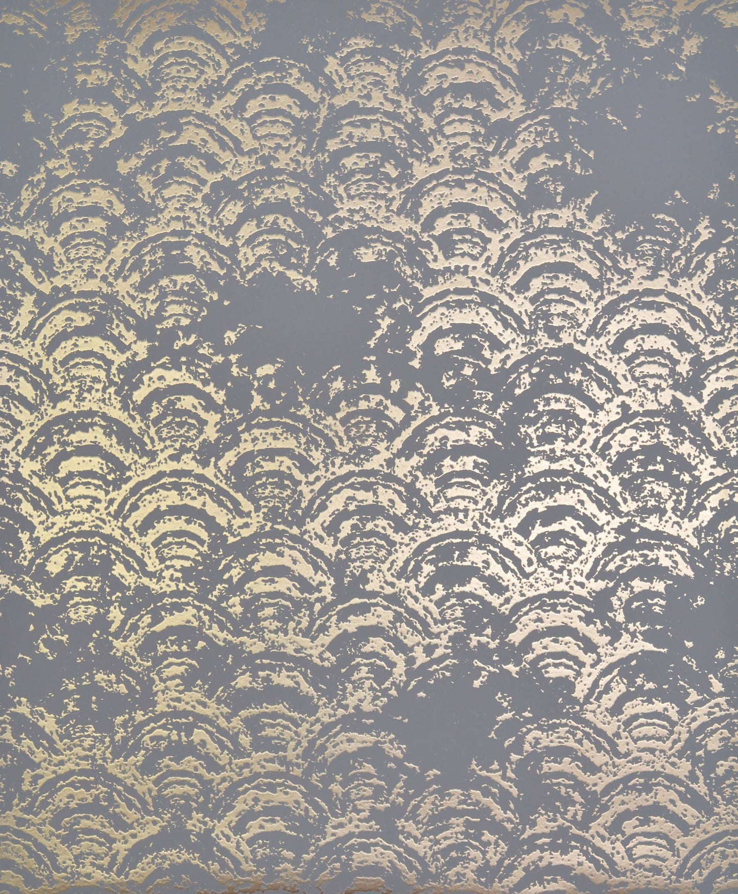 York Wallcoverings Antonina Vella Eclipse Grey and Gold Wallpaper Metallics Greys - NW3597