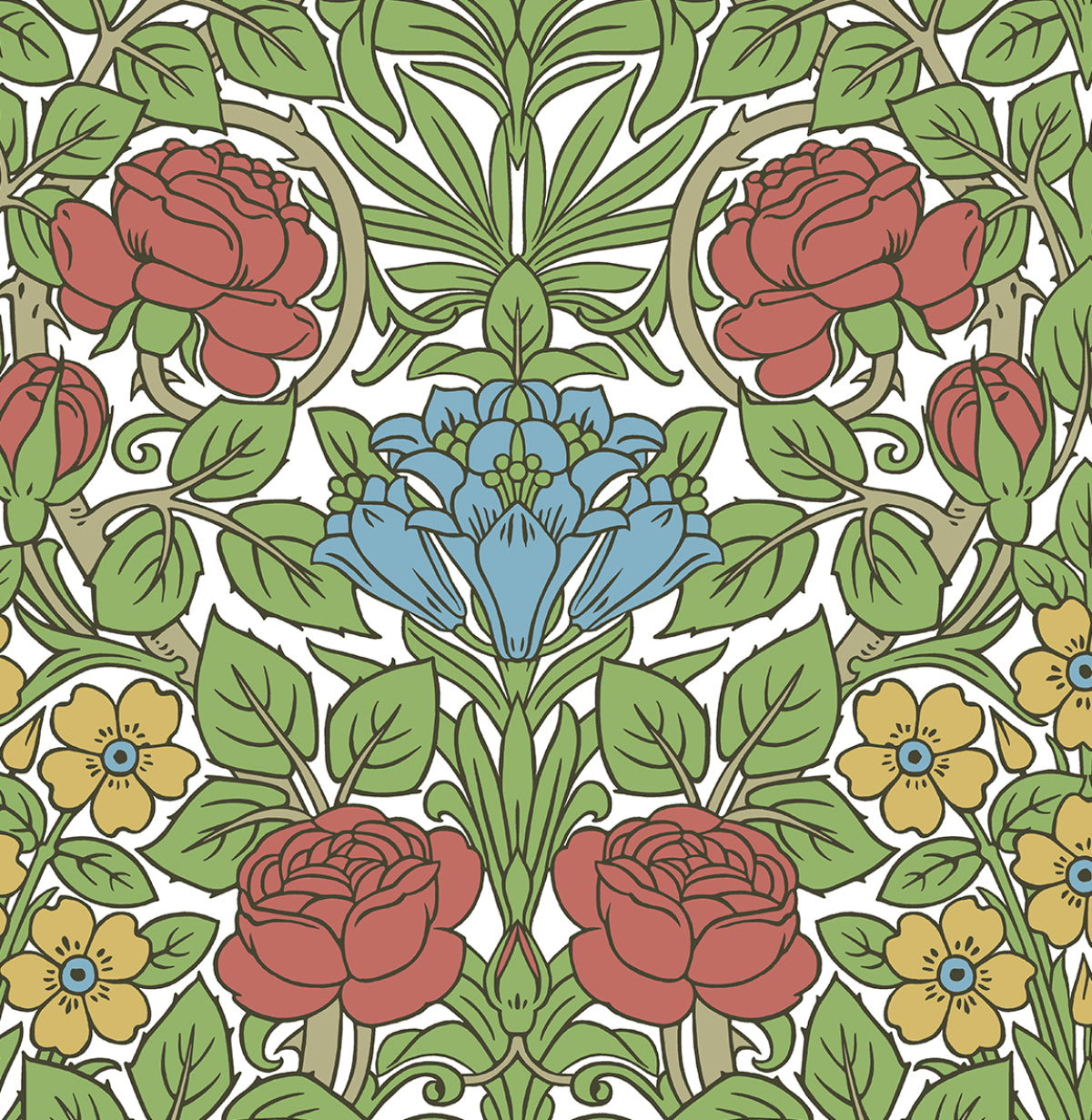 Vintage rose floral peel-and-stick wallpaper NW49004