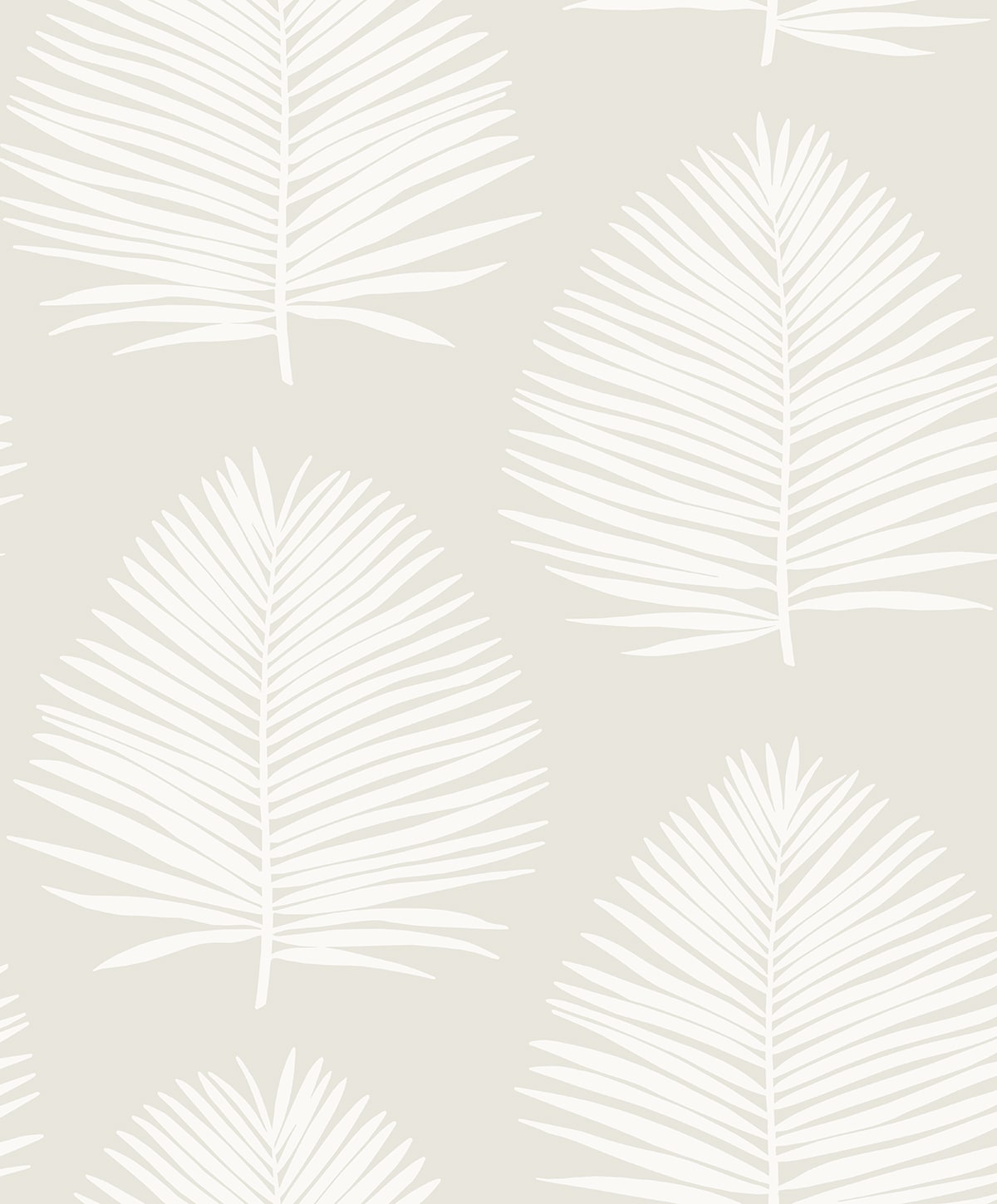 NextWall NextWall Peel & Stick Island Palm Botanical Coastal Off-White Matte - NW57100