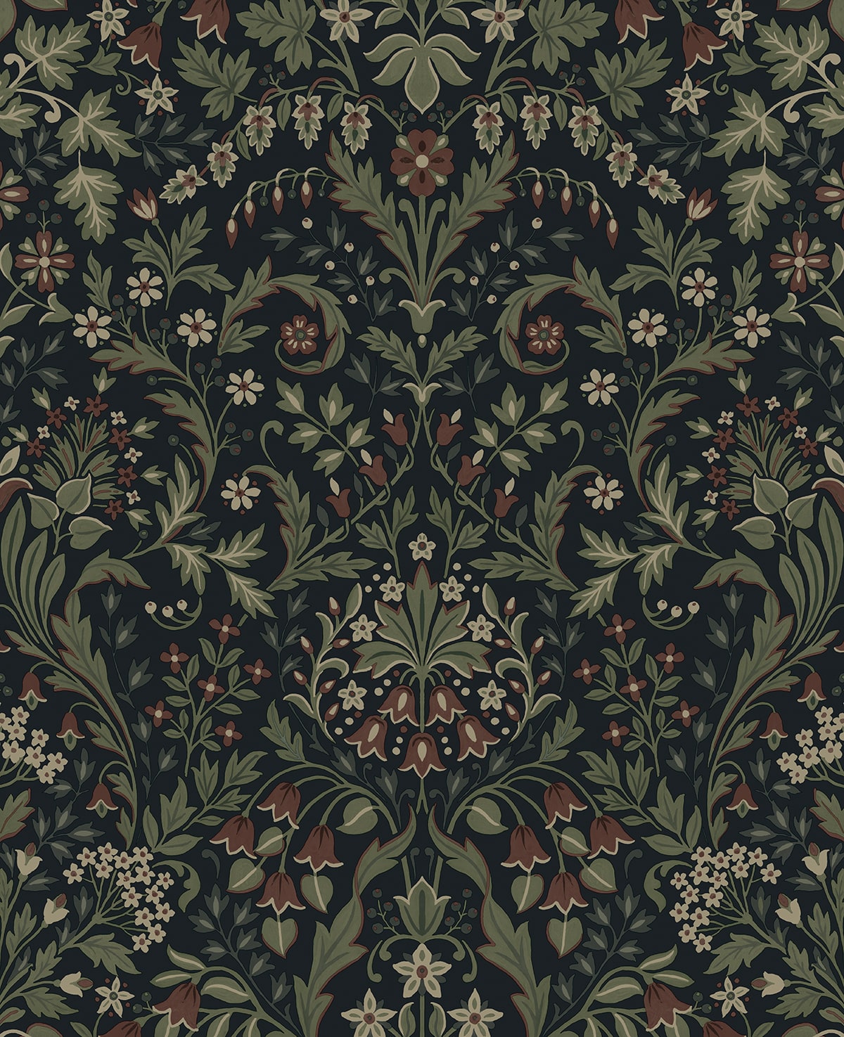 NextWall NextWall Peel & Stick Filigree Floral Botanical Vintage Blue - NW58402