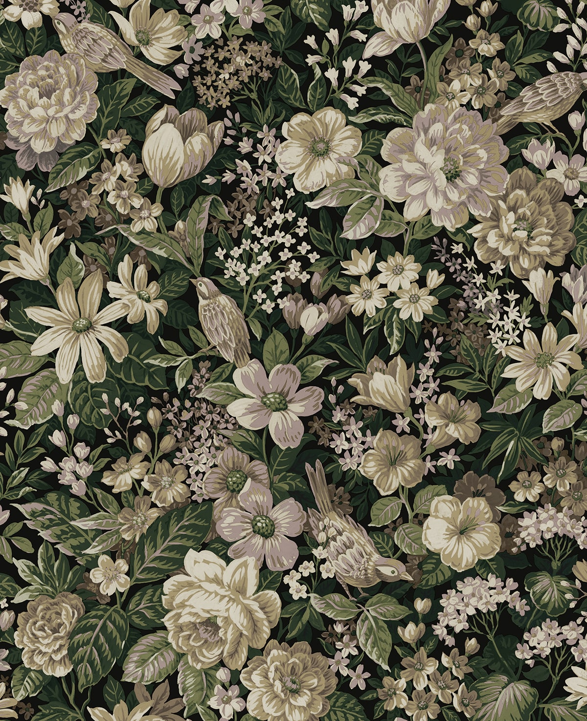 NextWall NextWall Peel & Stick Vintage Bird Garden Botanical Vintage Green - NW58504