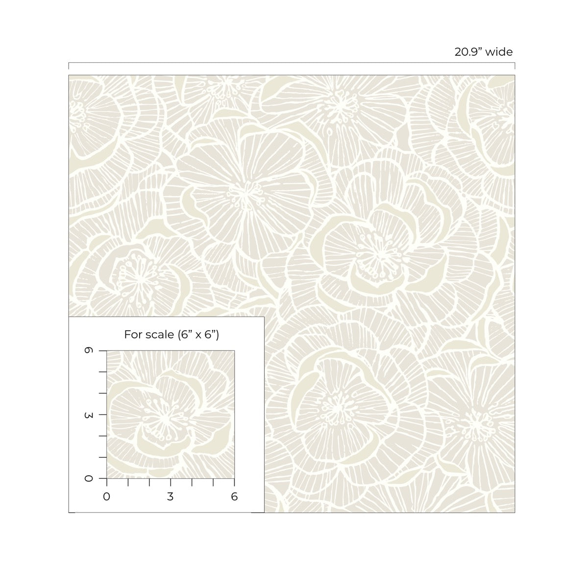 NextWall Camellia Floral Floral Contemporary Off-White - NW60000