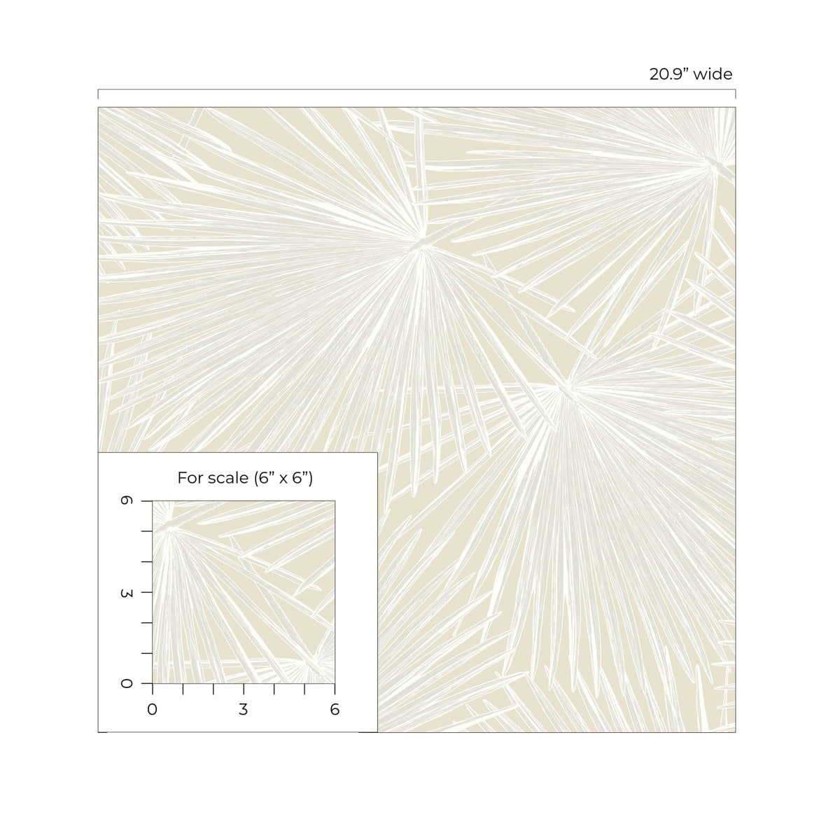 NextWall Palmate Leaf Frond Botanical Coastal Off-White - NW60100