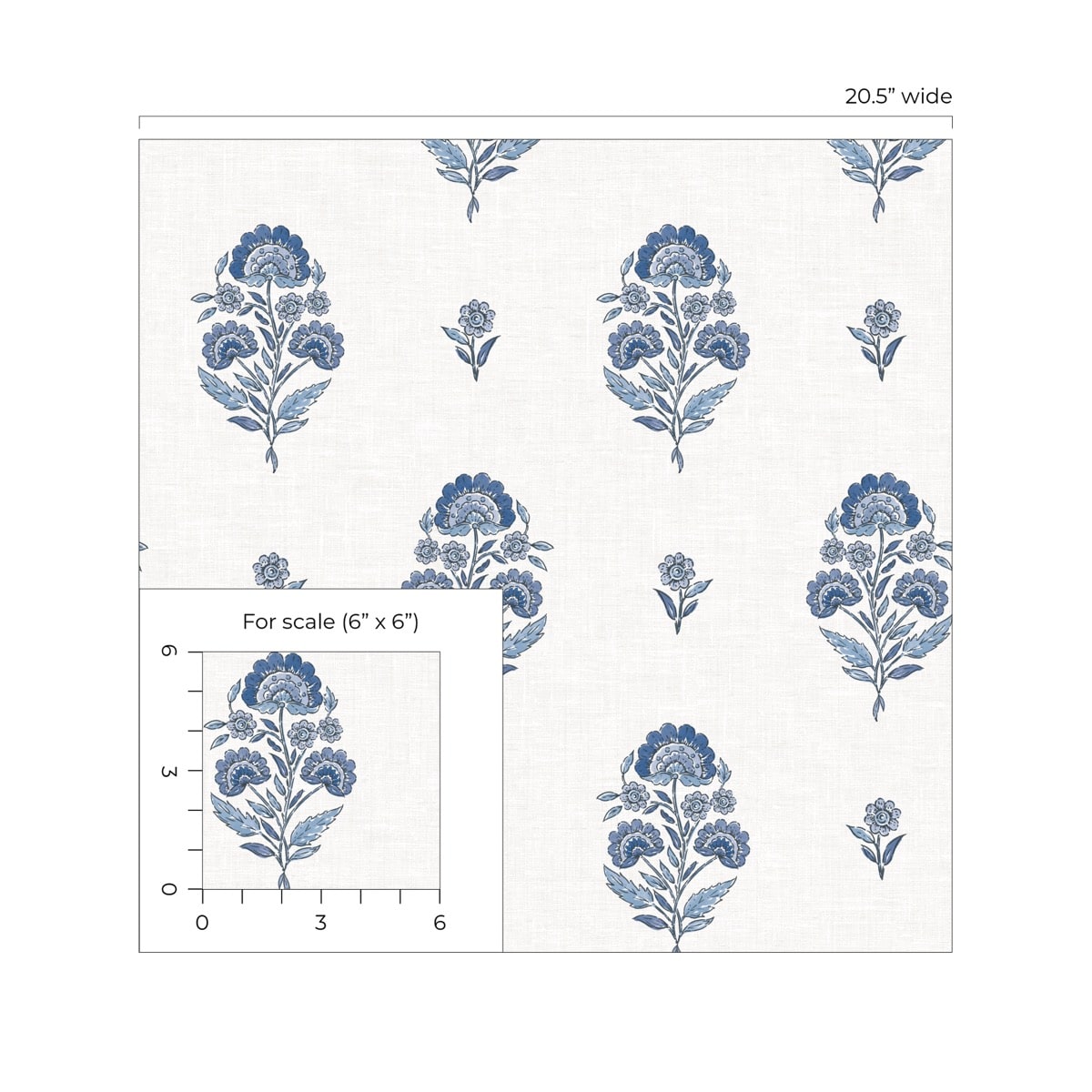 NextWall Floral Spot Floral Traditional Blue - NW60702