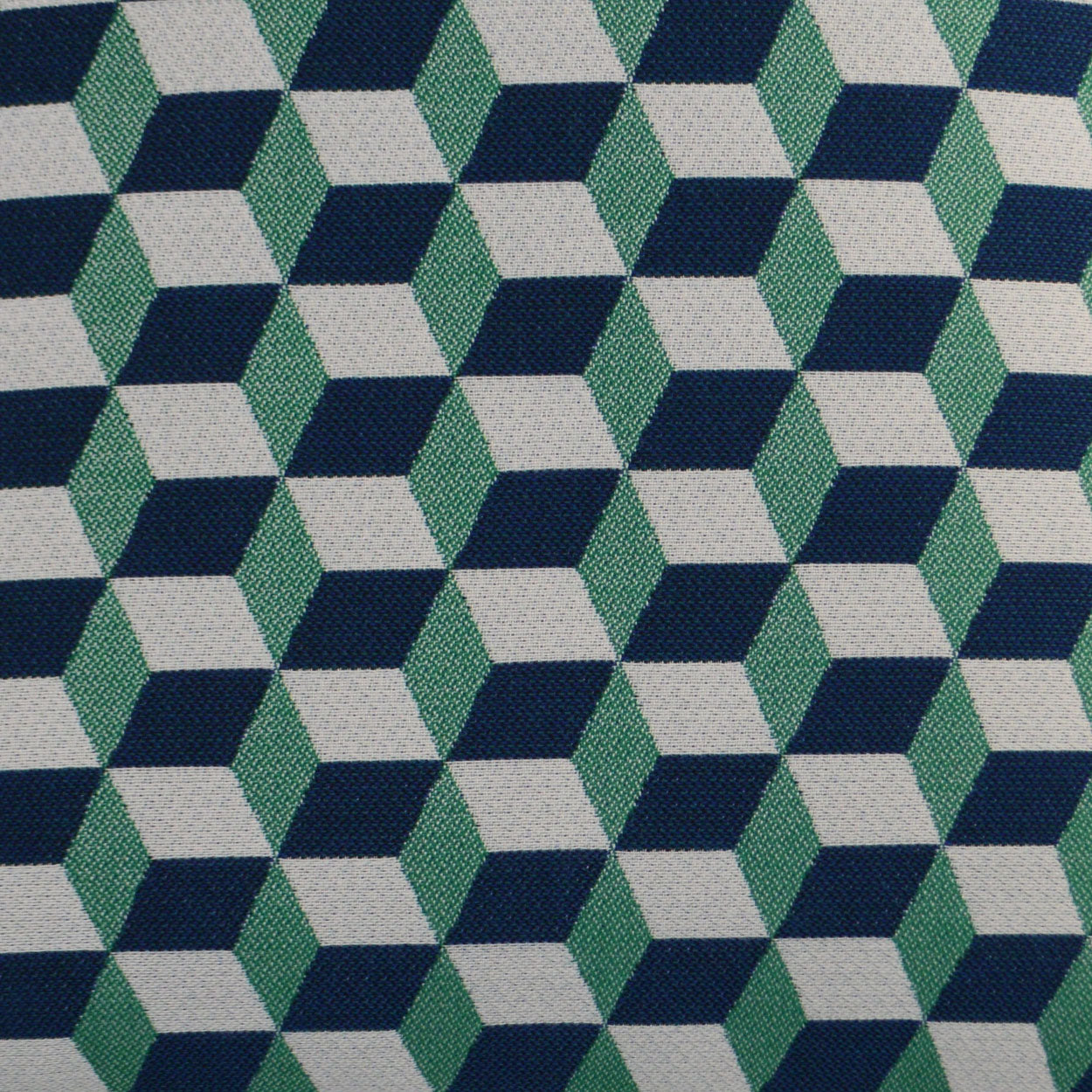 D.V. KAP HOME 22" x 22" Outdoor Puzzle Pillow - Emerald Modern Geometric Cube - OD-249-E-2222