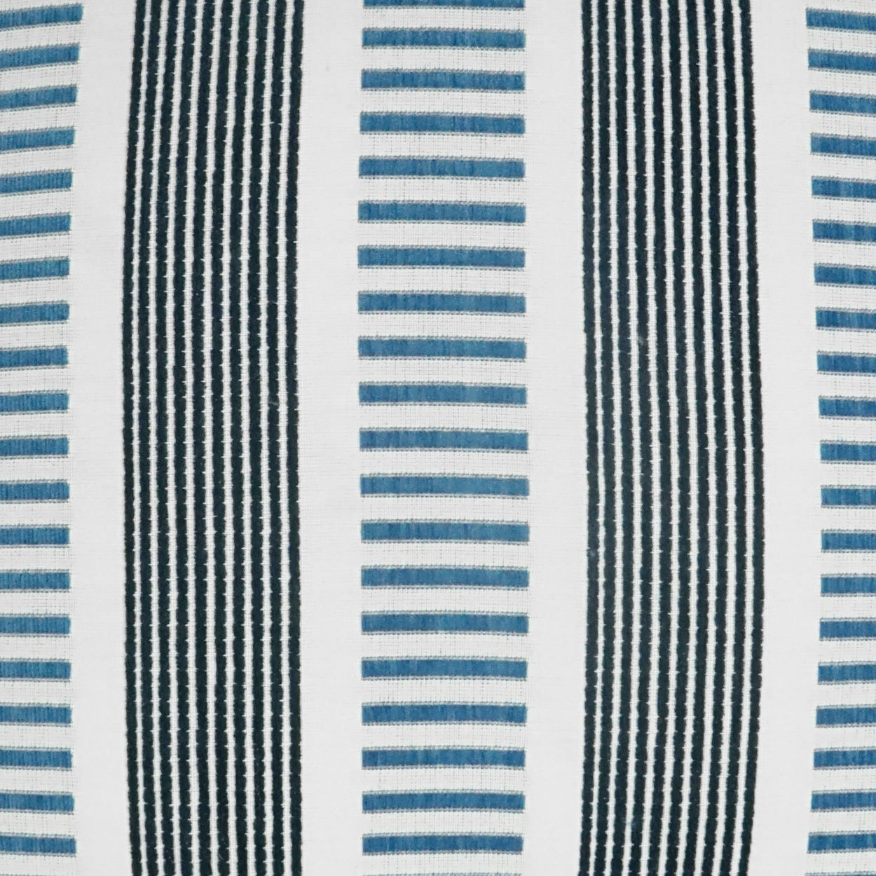 D.V. KAP HOME 12" x 24" Outdoor Sideline Lumbar Pillow - Indigo Stripes, Transitional - OD-349-I-1224