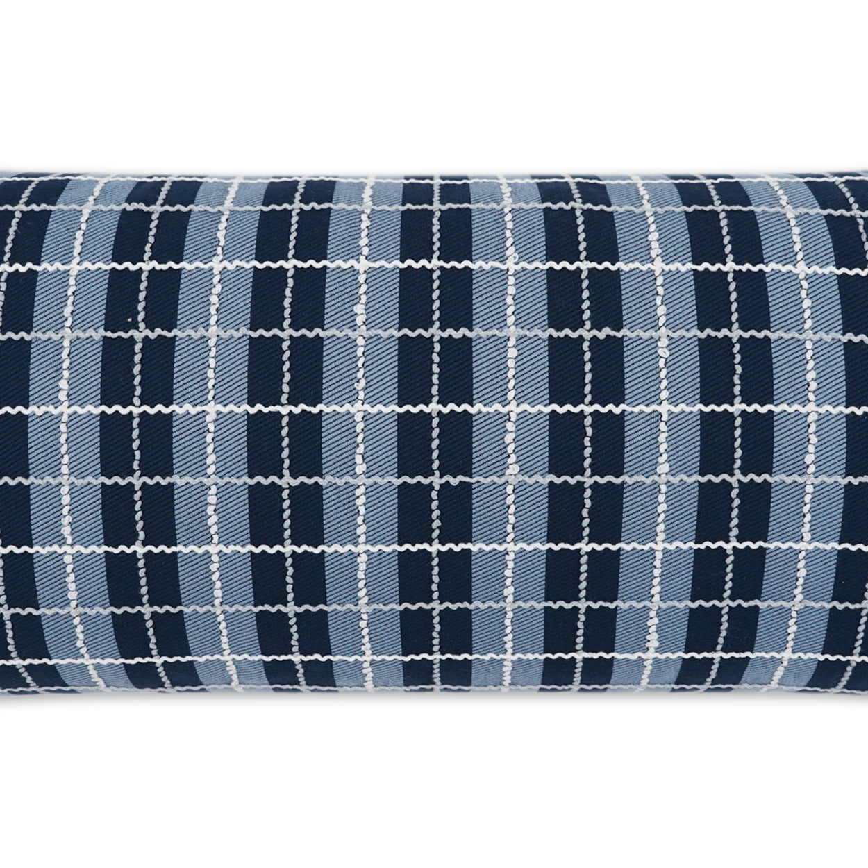 D.V. KAP HOME 12" x 24" Outdoor Ando Lumbar Pillow - Azure Plaid - Check - OD-395-A-1224