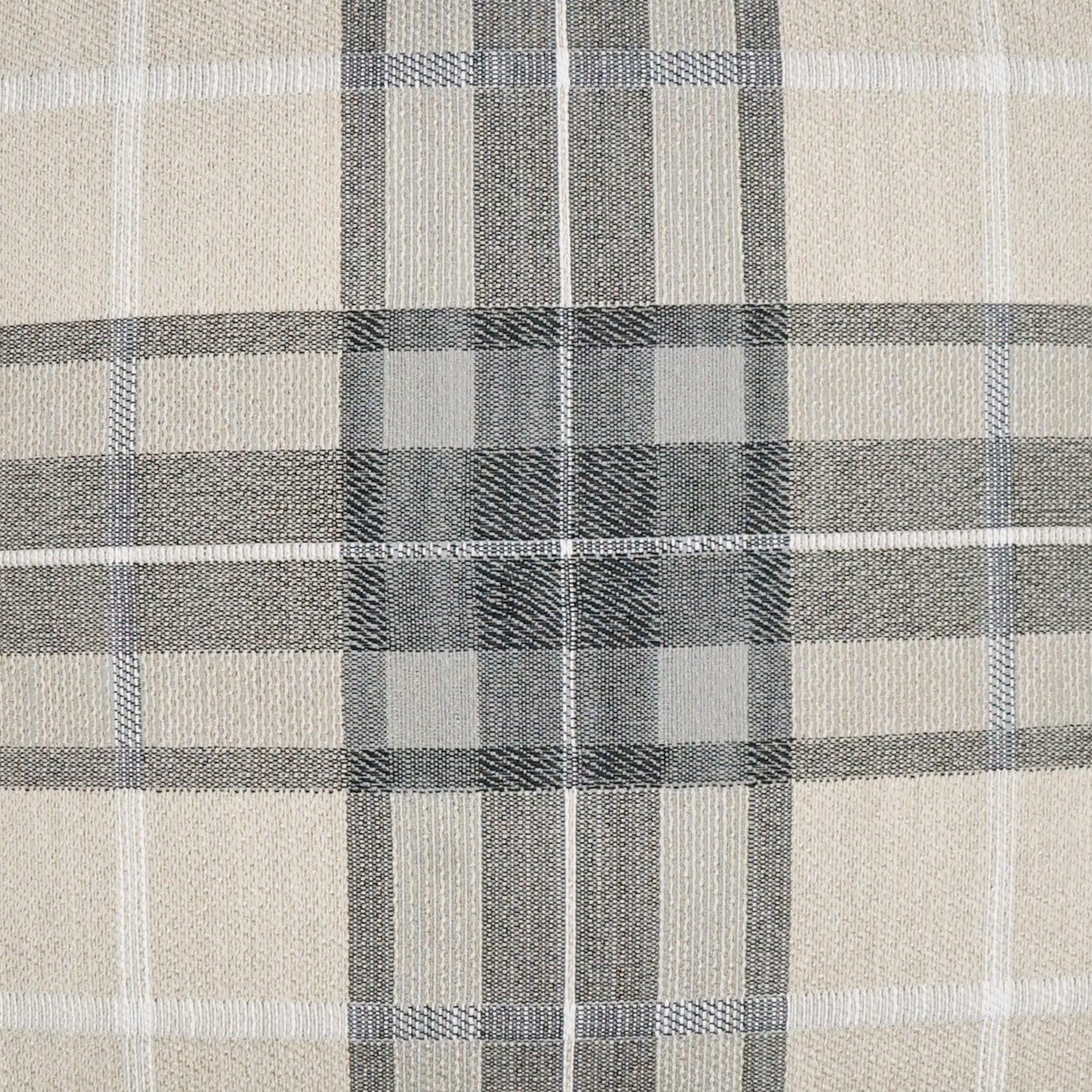 D.V. KAP HOME 22" x 22" Outdoor Roddy Pillow - Flax Plaid - Check - OD-399-F-2222