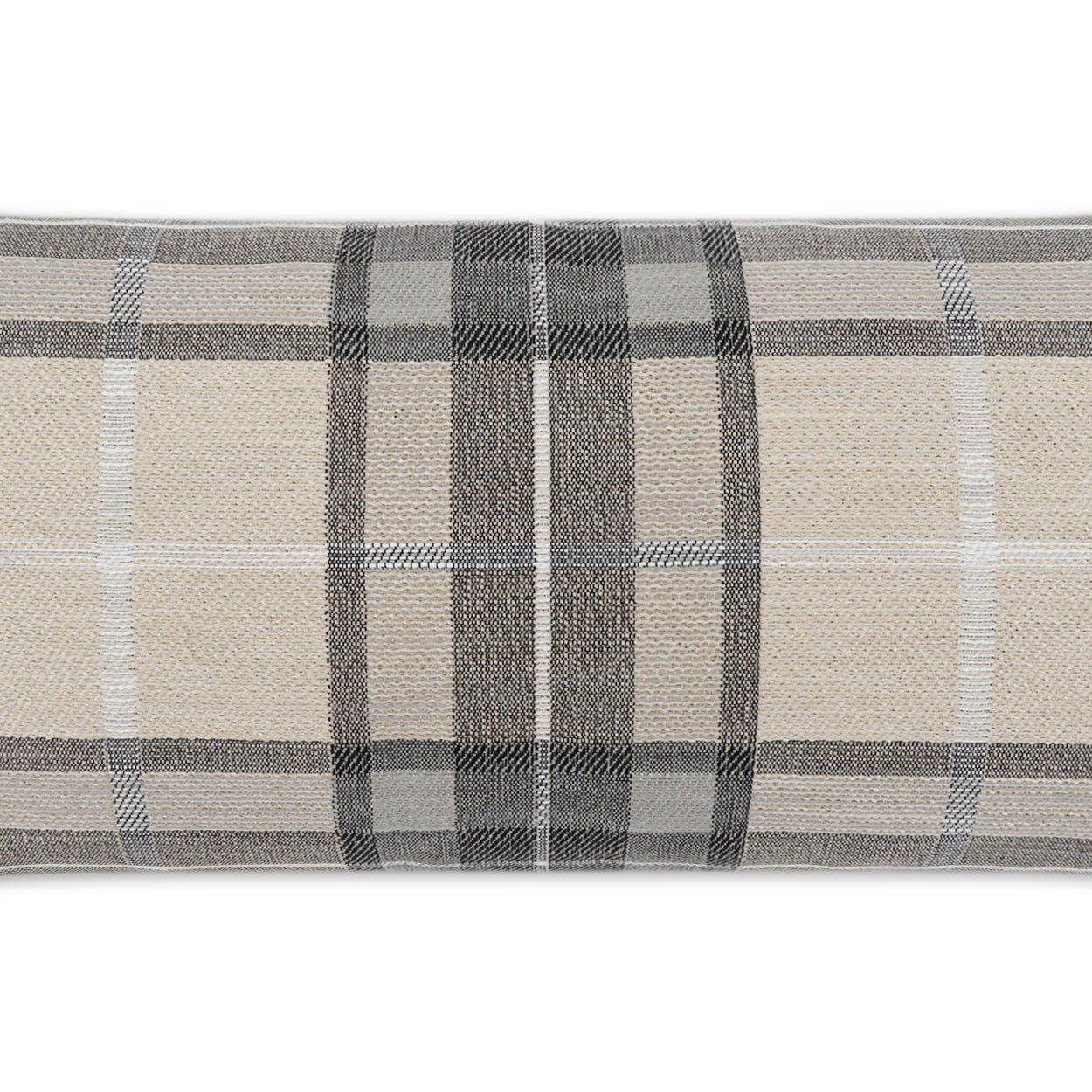 D.V. KAP HOME 12" x 24" Outdoor Roddy Lumbar Pillow - Flax Plaid - Check - OD-400-F-1224