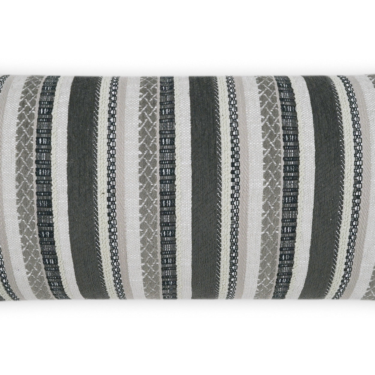 D.V. KAP HOME 12" x 24" Outdoor Oriana Lumbar Pillow - Grey Stripes, Farmhouse, Global - OD-423-G-1224