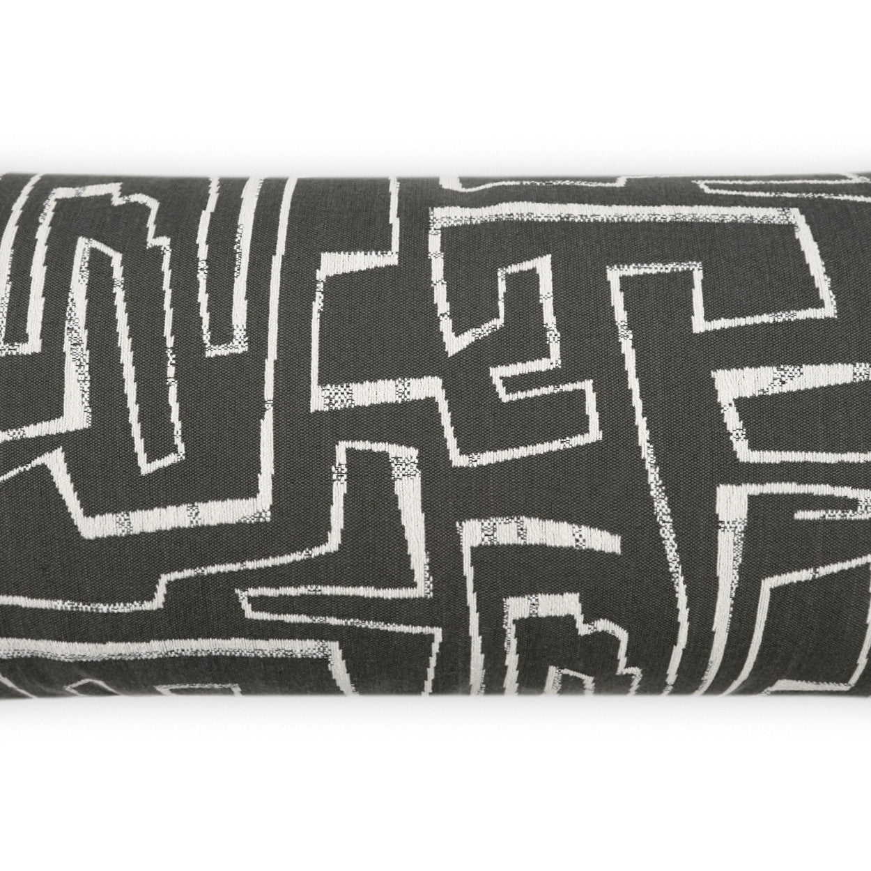 D.V. KAP HOME 12" x 24" Outdoor Theon Lumbar Pillow - Onyx Modern, Abstract, Geometric - OD-451-O-1224