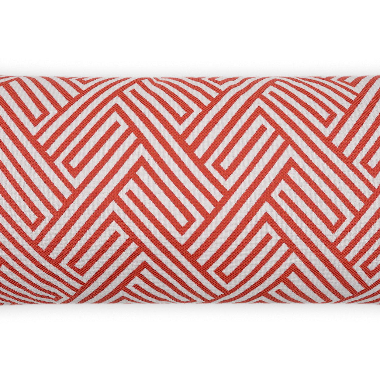 D.V. KAP HOME 12" x 24" Outdoor Mandros Lumbar Pillow - Coral Chevron, Geometric, Traditional - OD-476-C-1224
