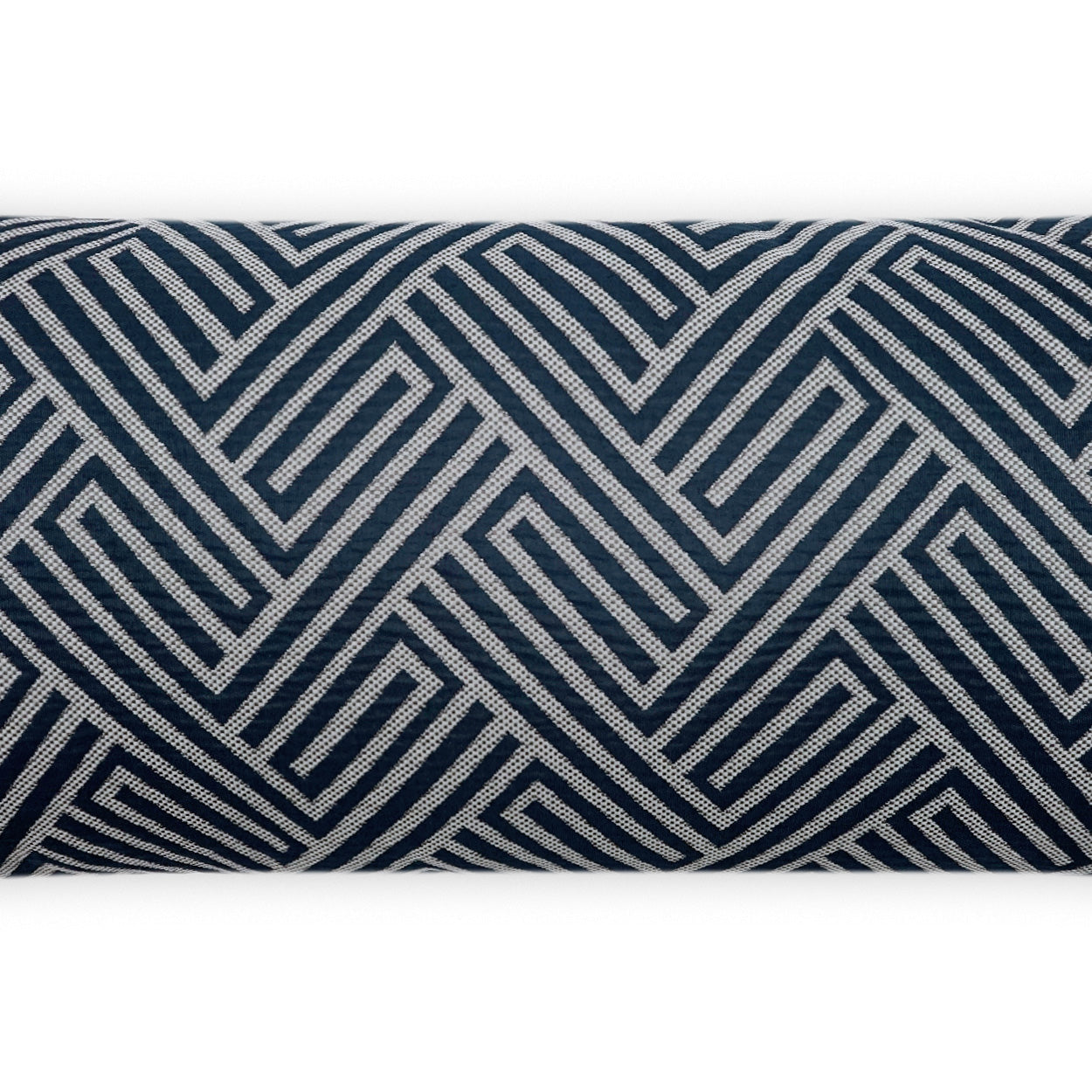 D.V. KAP HOME 12" x 24" Outdoor Mandros Lumbar Pillow - Navy Chevron, Geometric, Traditional - OD-476-N-1224