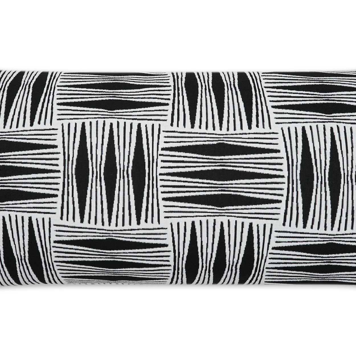 D.V. KAP HOME 12" x 24" Outdoor Kizomba Lumbar Pillow - Ebony Global, Geometric - OD-482-E-1224