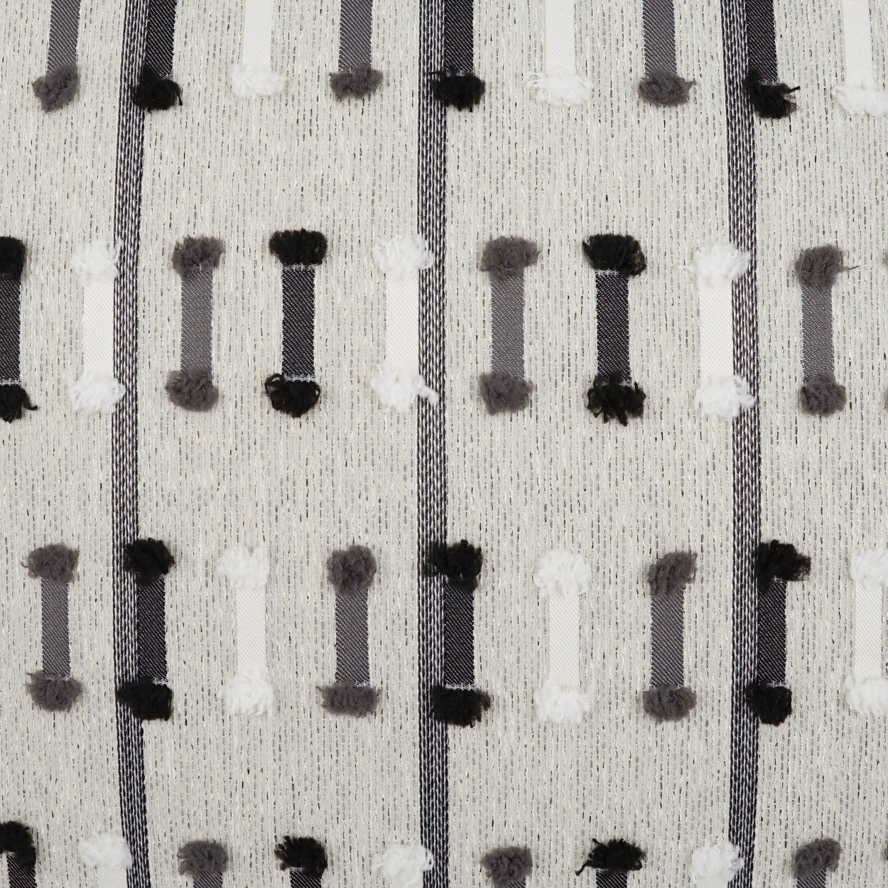 D.V. KAP HOME 12" x 24" Outdoor Tassel Stripe Lumbar Pillow - Grey Global, Stripes - OD-486-G-1224