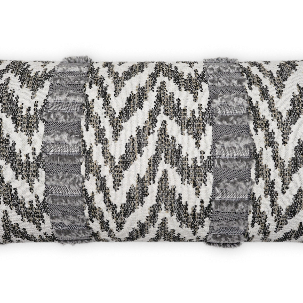 D.V. KAP HOME 12" x 24" Outdoor Indiana Lumbar Pillow - Grey Global, Chevron - OD-490-G-1224