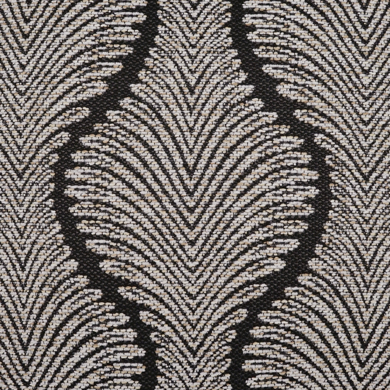 Outdoor pillow, 22" x 22", textured jacquard-style fabric with a black floral pattern.