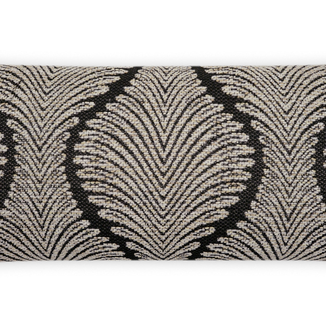 D.V. KAP HOME 12" x 24" Outdoor Palmyra Lumbar Pillow - Black Global, Traditional, Floral - OD-492-B-1224