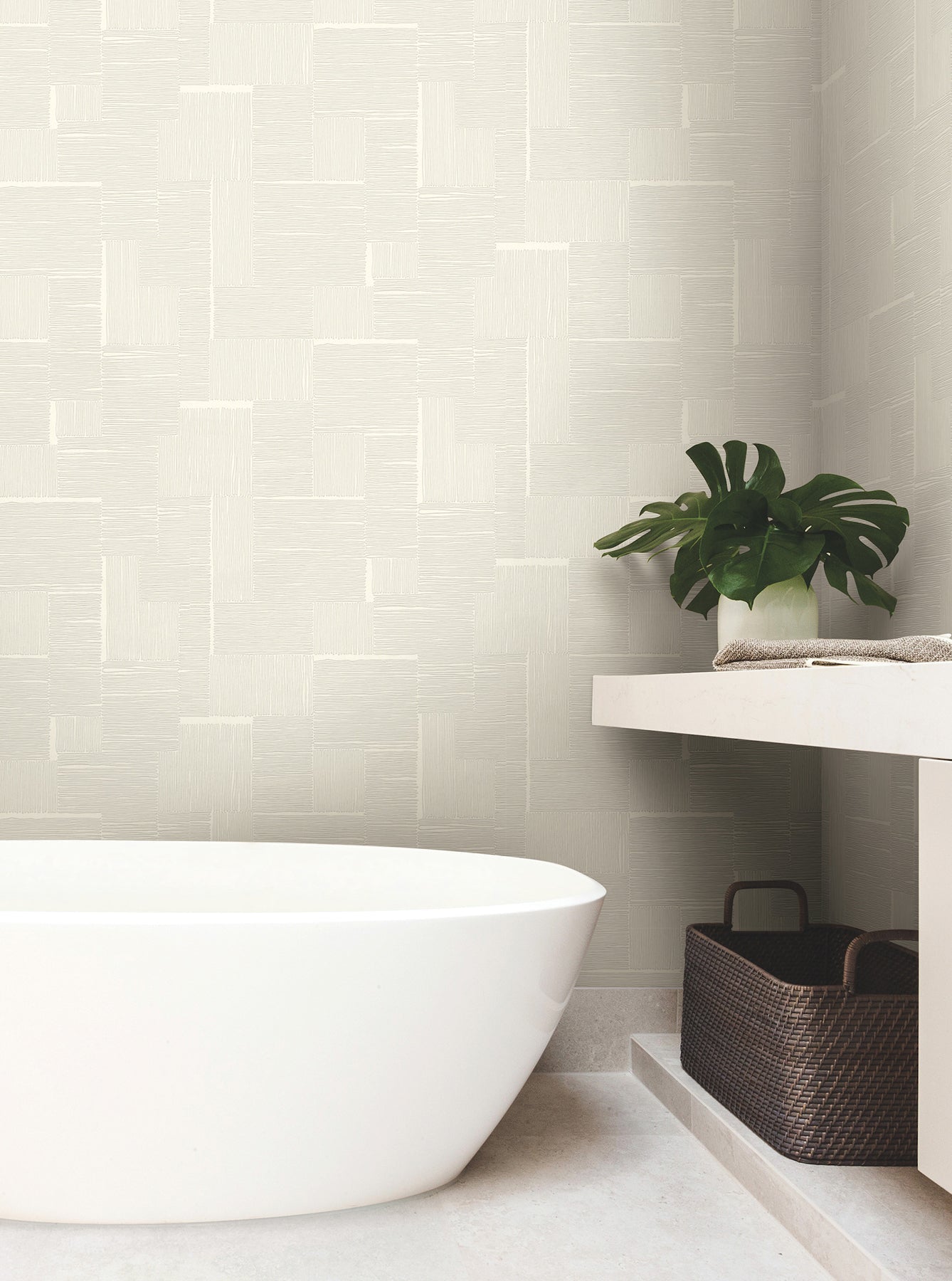 York Wallcoverings York Wallcoverings Contour Ivory Wallpaper Geometrics Whites and Off-Whites - OI0701