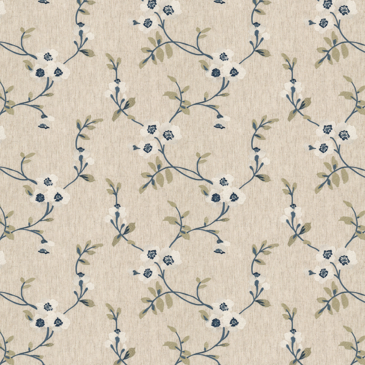 STOUT TEXTILES MULTIPURPOSE,EMBROIDERIES TRANSITIONAL,, FLORAL COLONIAL,COPEN,DELFT - OUTS-2