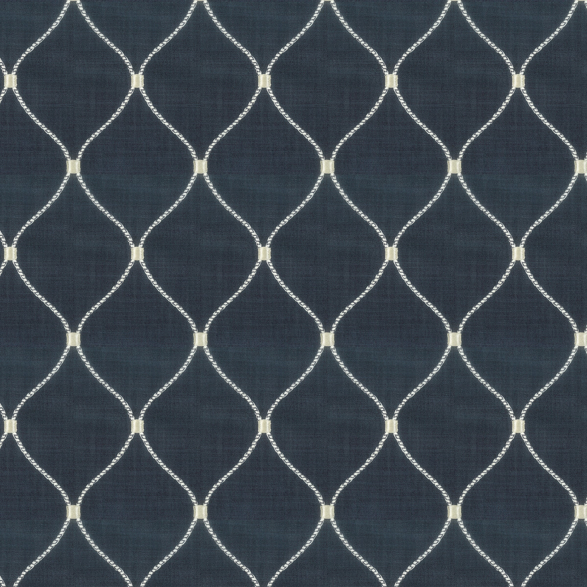 STOUT TEXTILES MULTIPURPOSE,EMBROIDERIES TRADITIONAL, OGEE INDIGO,INK - PAYO-2