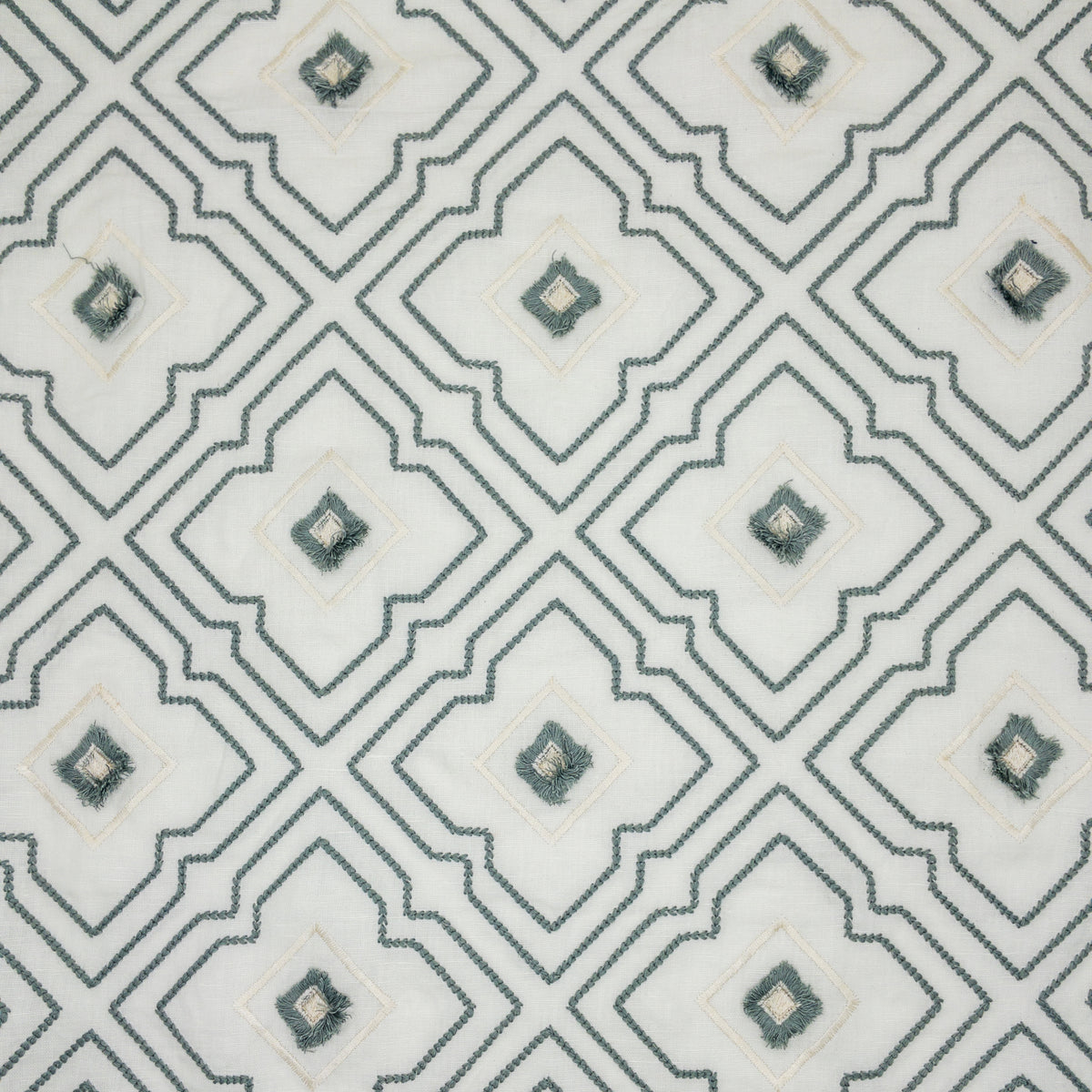 STOUT TEXTILES DRAPERY,EMBROIDERIES TRANSITIONAL,, DIAMOND TURQUOISE - PONG-1