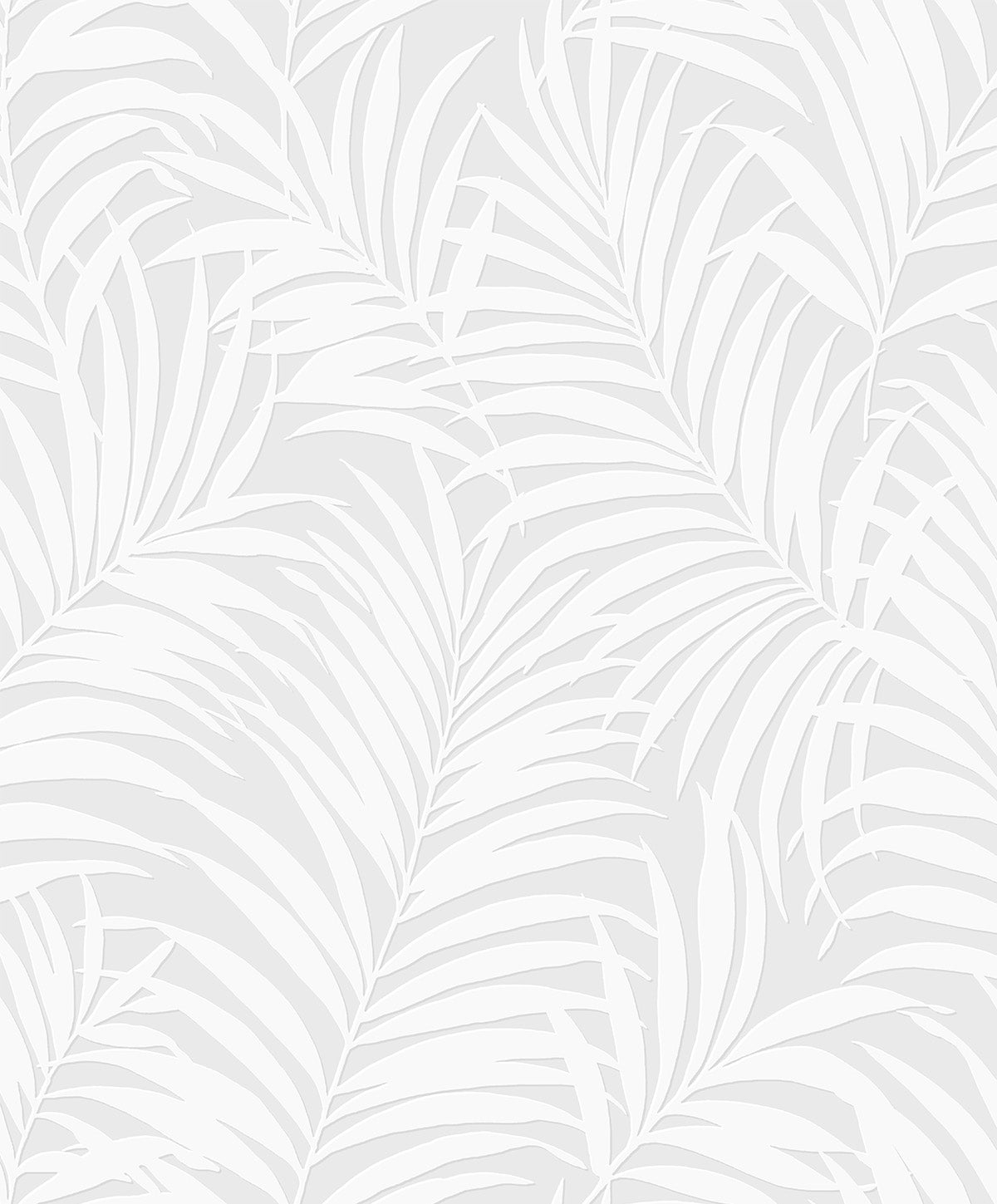 Paintable peel-and-stick wallpaper with tossed palm palm-leaf pattern in coastal white matte PP10200