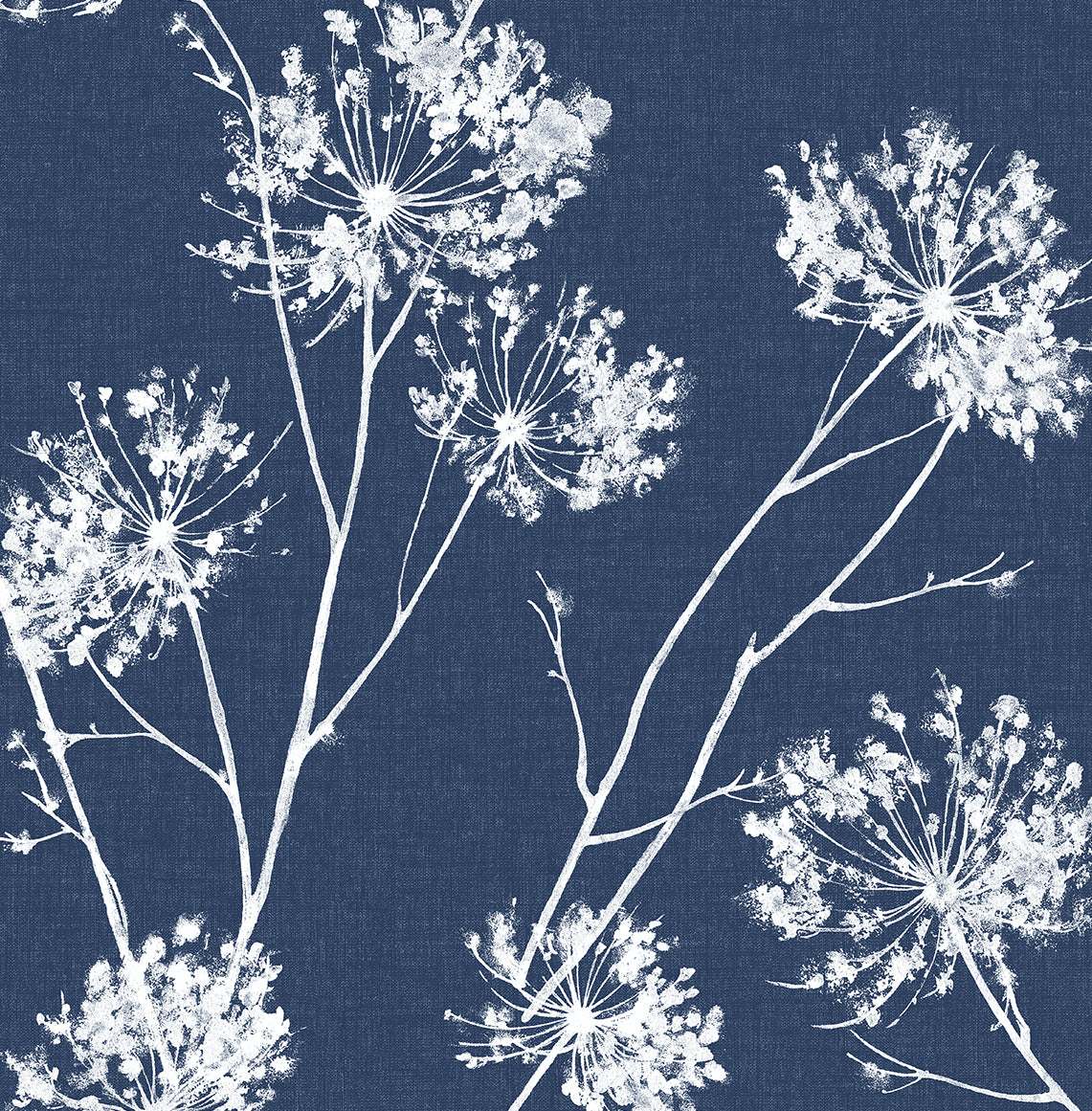 Seabrook Designs Prepasted Online One OClock Prepasted Botanical Contemporary Blue Matte - PR11102