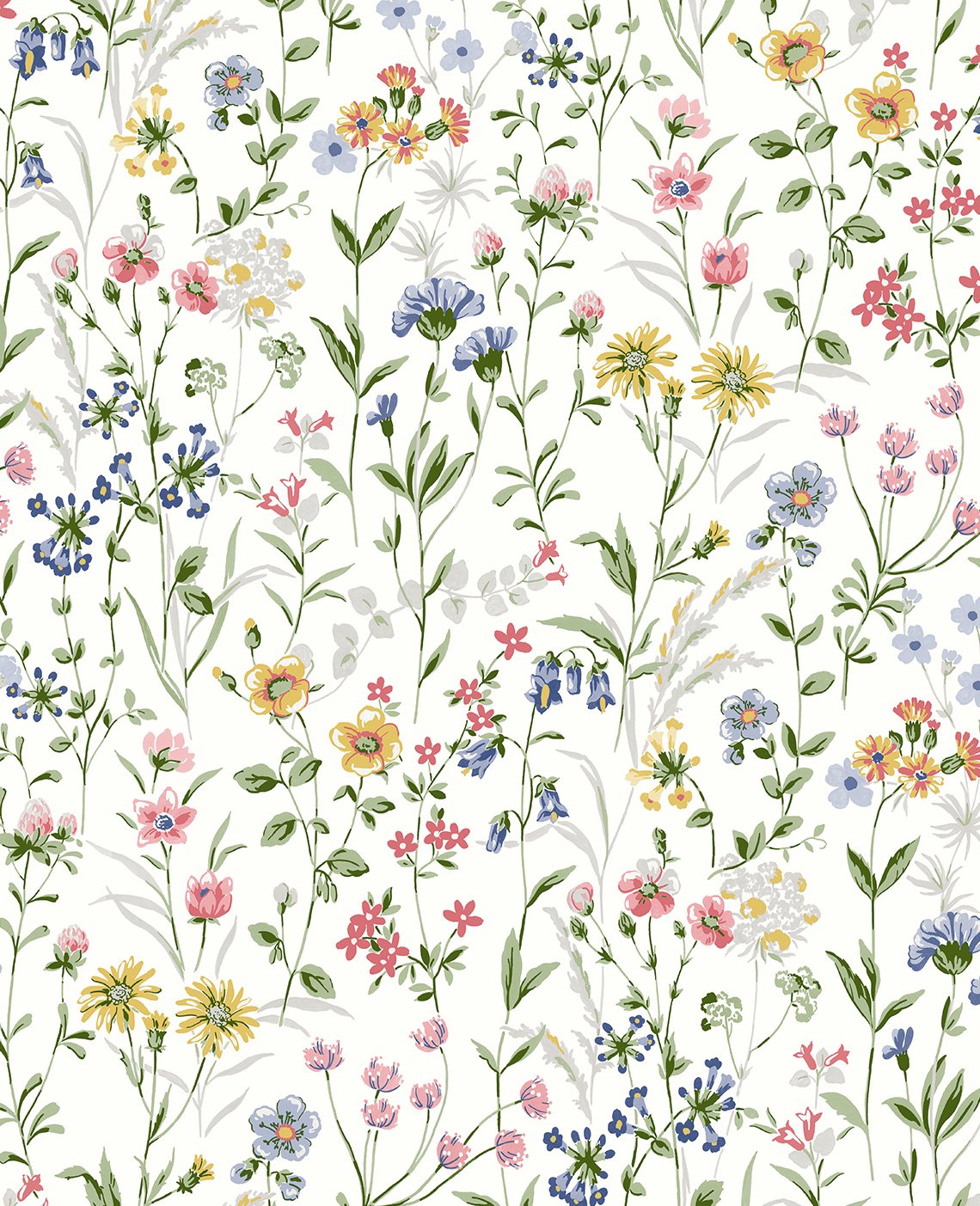 Seabrook Designs Prepasted Online Wildflowers Prepasted Floral Contemporary Multicolored Matte - PR11901