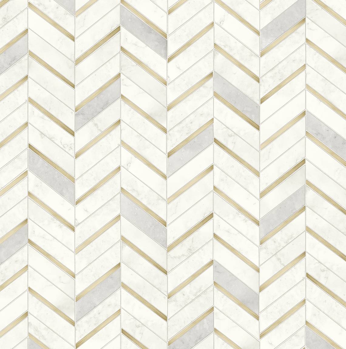 Seabrook Designs Prepasted Online Chevron Faux Tile Tile Contemporary Gold Metallic - PR13105