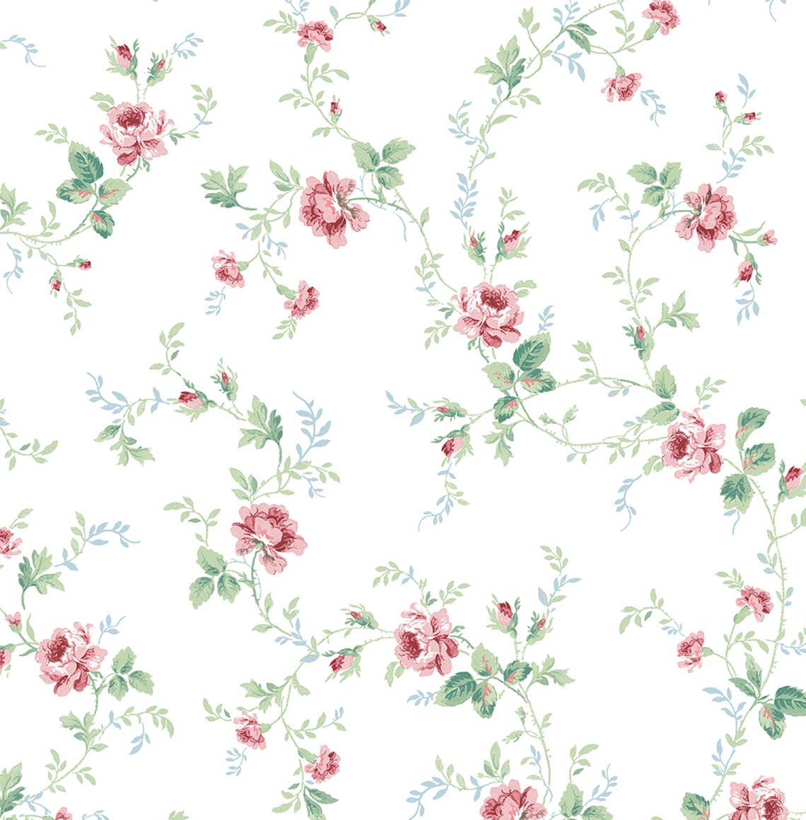 Seabrook Designs Prepasted Online Meadow Floral Trail Floral Transitional Pink Matte - PR13301