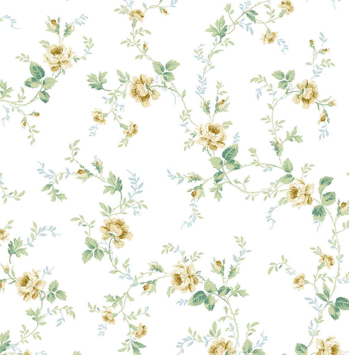 Seabrook Designs Prepasted Online Meadow Floral Trail Floral Transitional Beige Matte - PR13303
