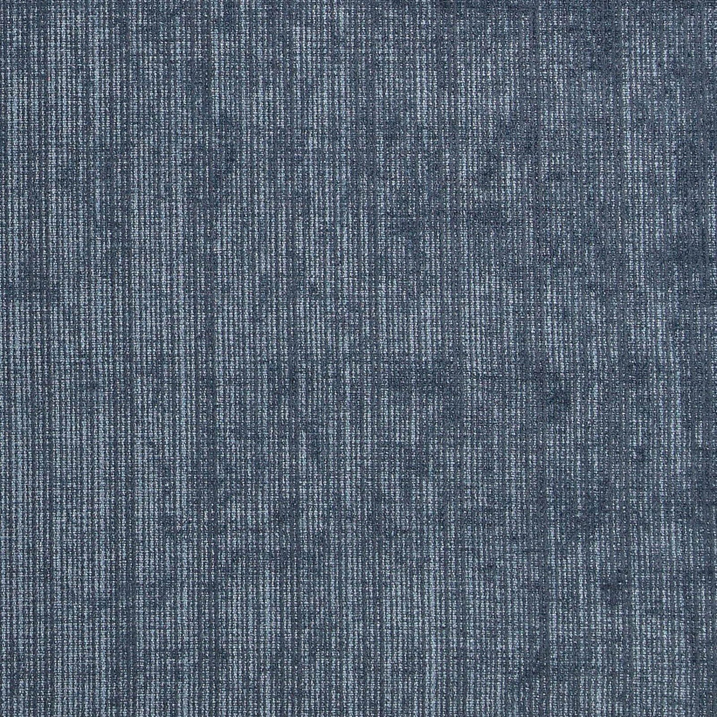 Dark blue-gray striped chenille fabric swatch with textured surface.