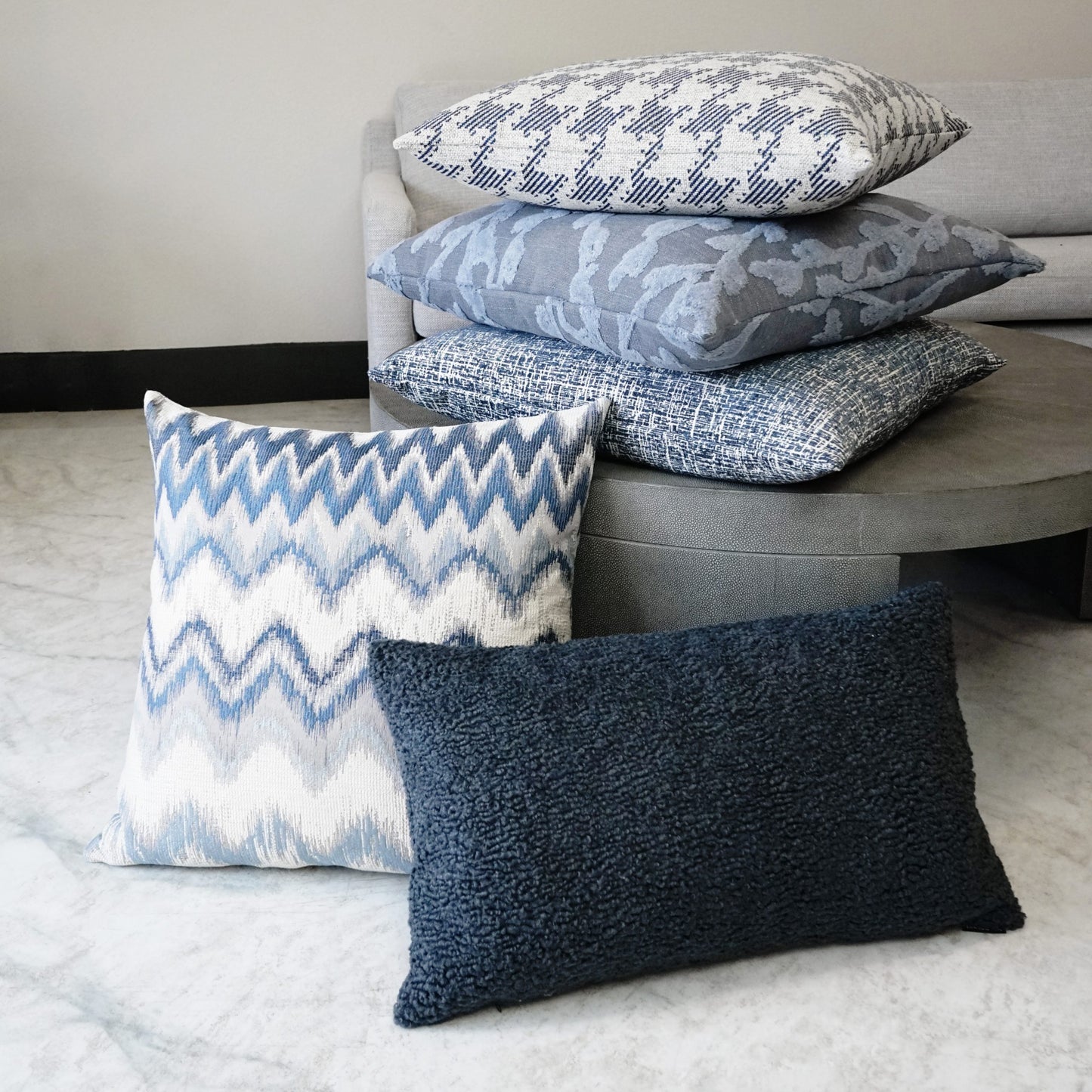 D.V. KAP HOME 24" x 24" Arlie Pillow - Cadet Abstract - 2874-C-2424