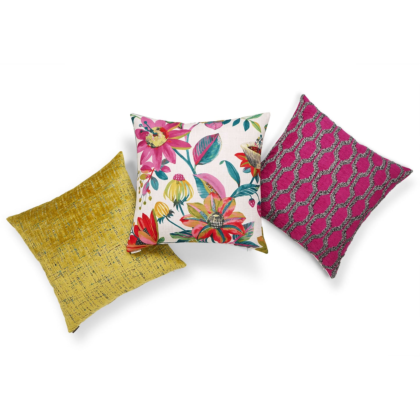 D.V. KAP HOME 24" x 24" Fringed Pillow - Fuchsia Textured, Transitional - 3446-F-2424