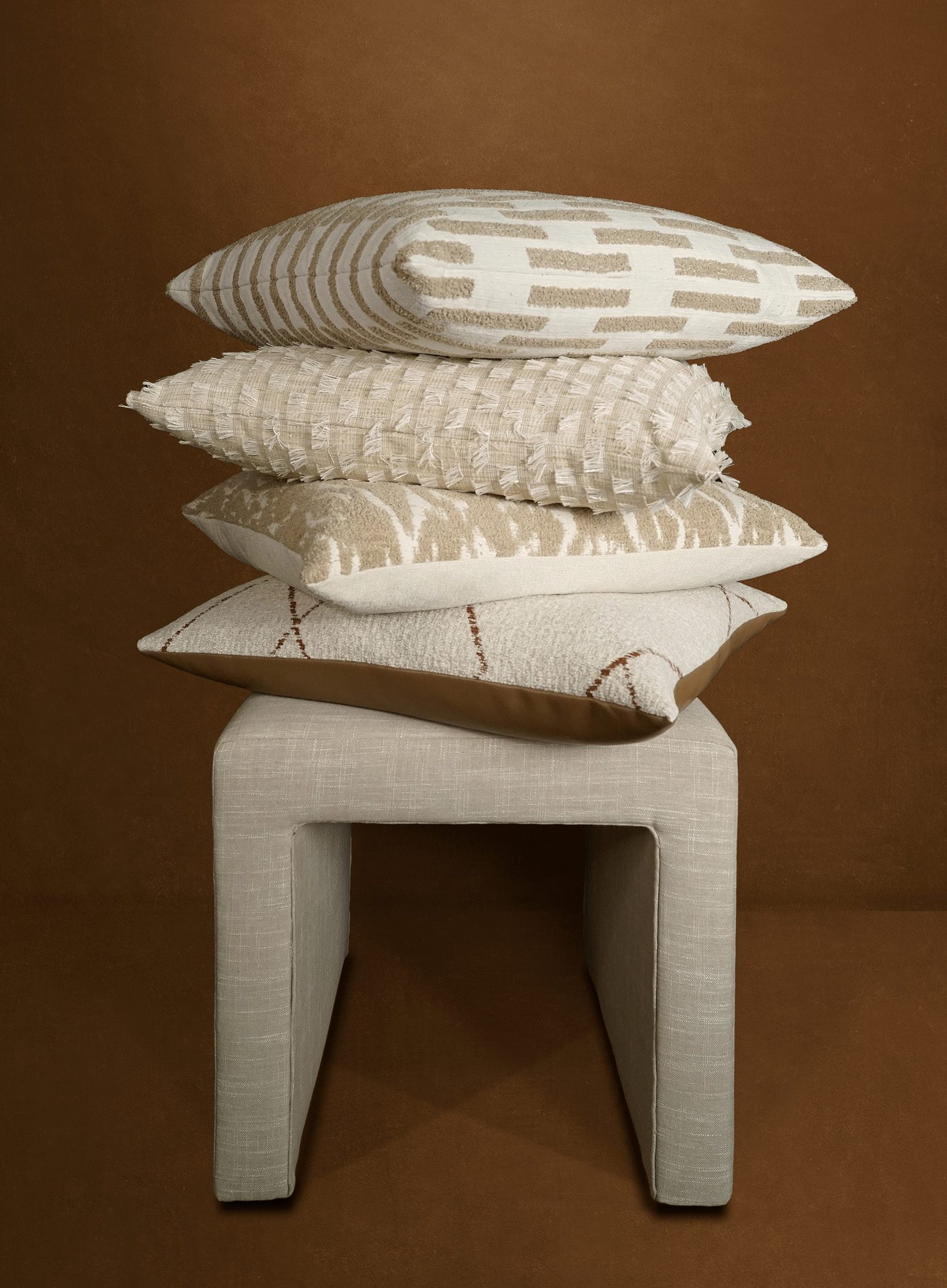 D.V. KAP HOME 24" x 24" Viska Pillow - Mushroom Traditional, Global - 4102-M-2424