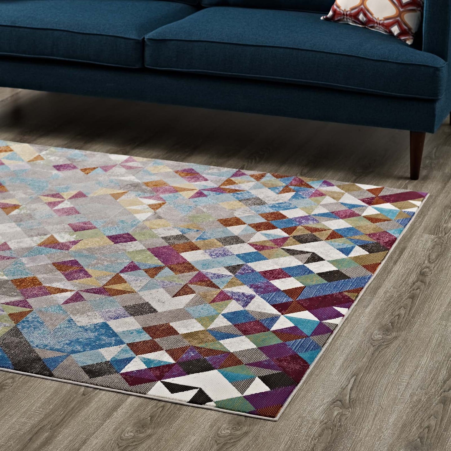 Modway Outlet Lavendula Triangle Mosaic 5x8 Area Rug by Modway Living Room Rugs Multicolored - R-1089A-58