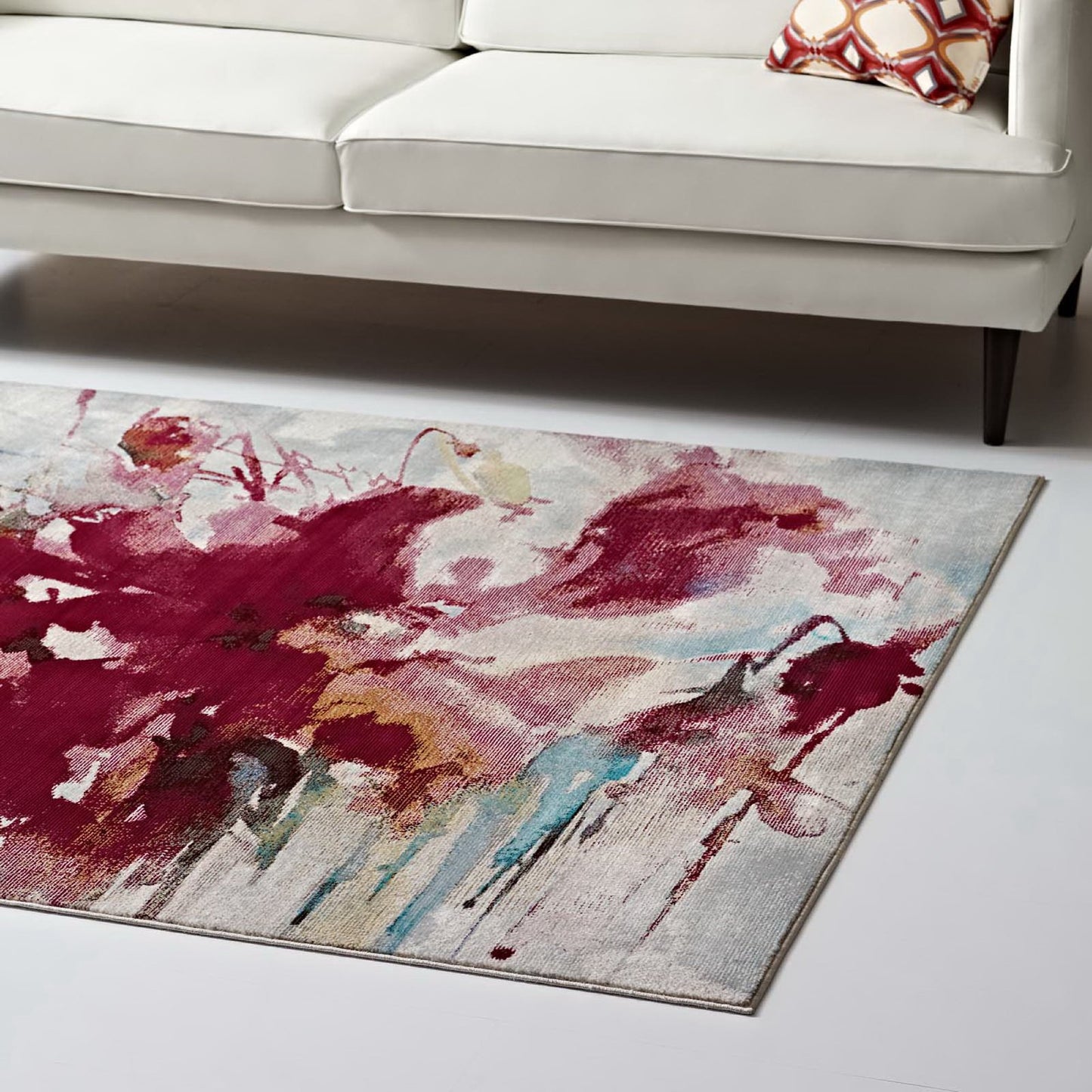 Modway Outlet Blume Abstract Floral 4x6 Area Rug by Modway Living Room Rugs Multicolored - R-1090A-46