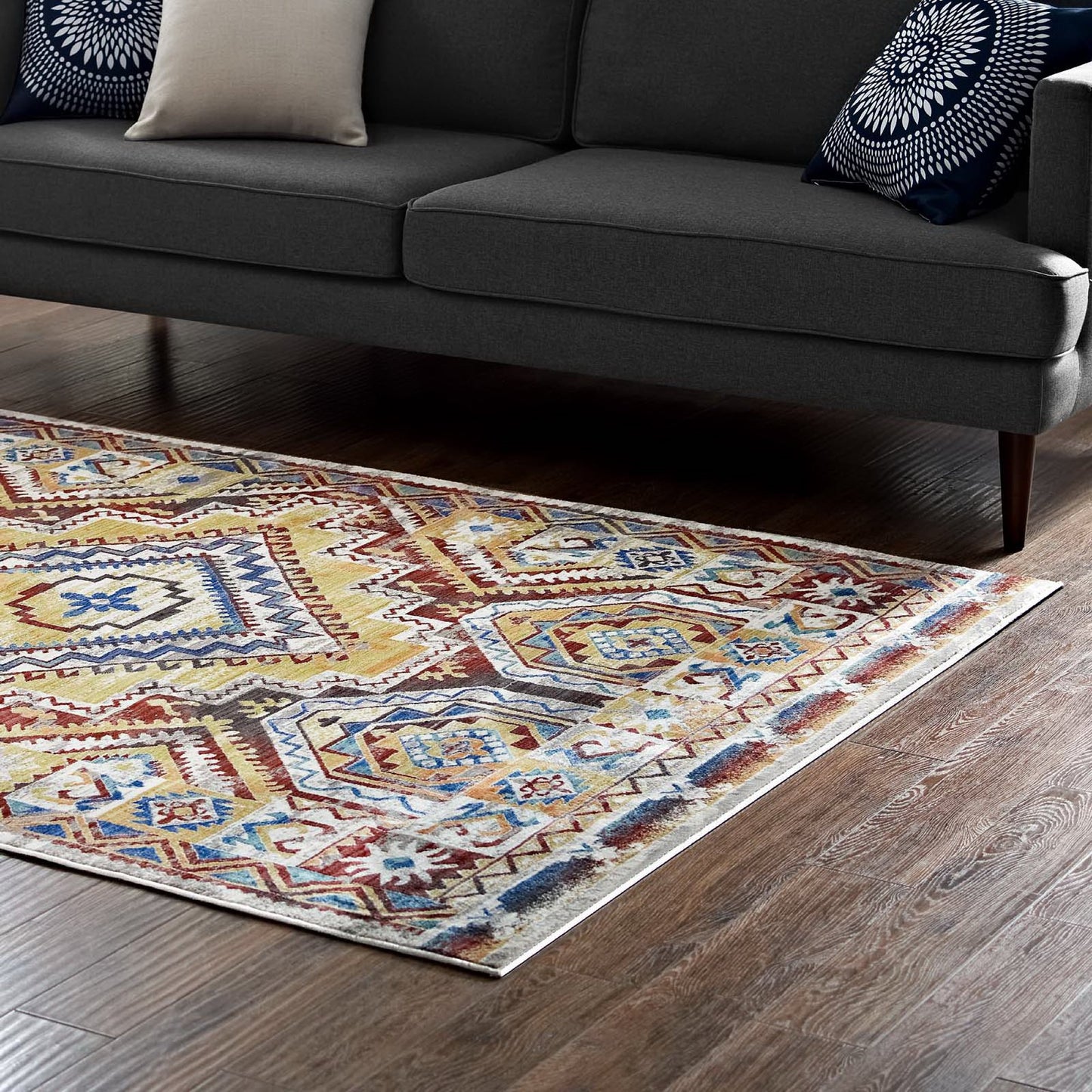Modway Outlet Florita Distressed Southwestern Aztec 4x6 Area Rug by Modway Living Room Rugs Multicolored - R-1120A-46
